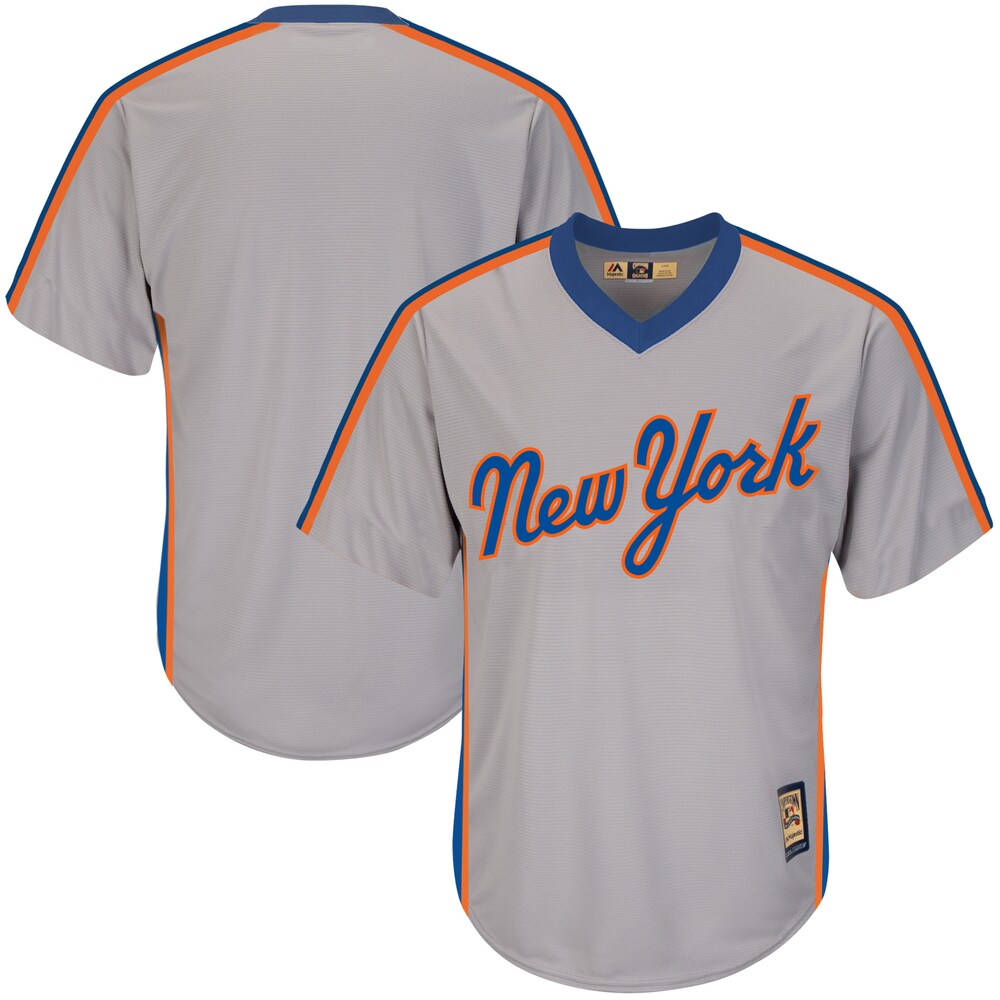 New York Mets Majestic Road Cooperstown Cool Base Team Baseball Jersey - Gray