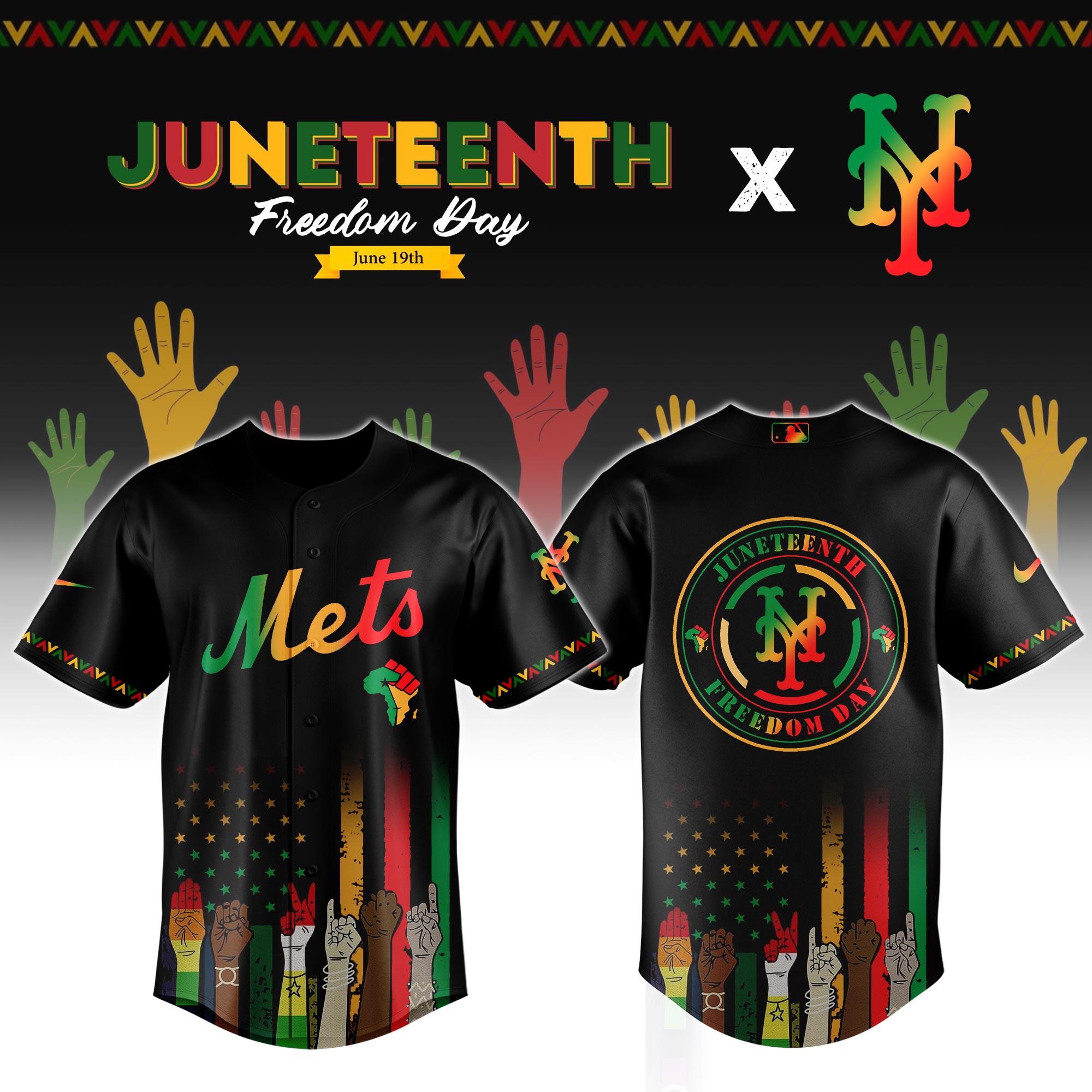 New York Mets Mlb X Juneteenth Custom Baseball Jersey 2025