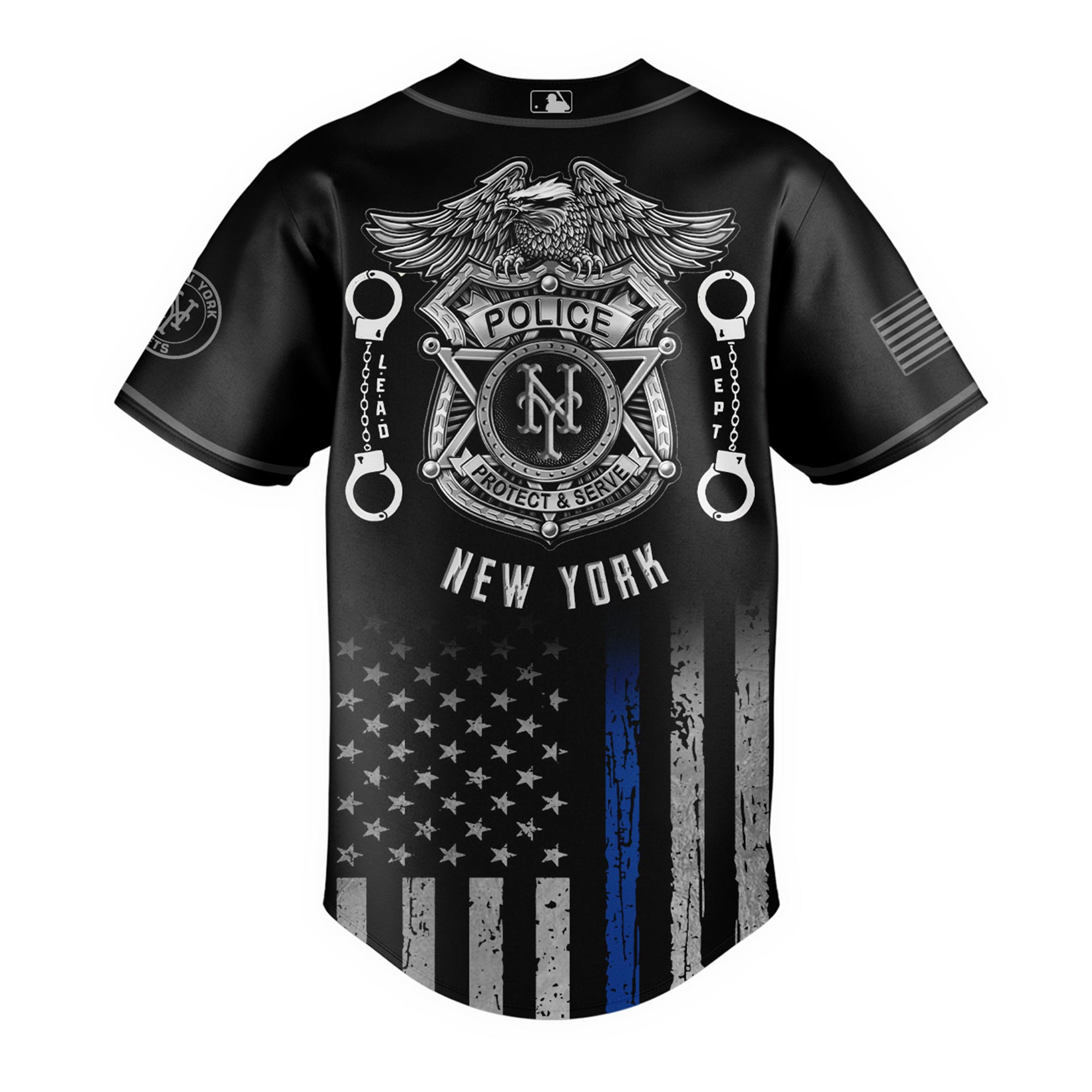 Alternative view of New York Mets Mlb X Law Enforcement Night Edition Custom Baseball Jersey 2025
