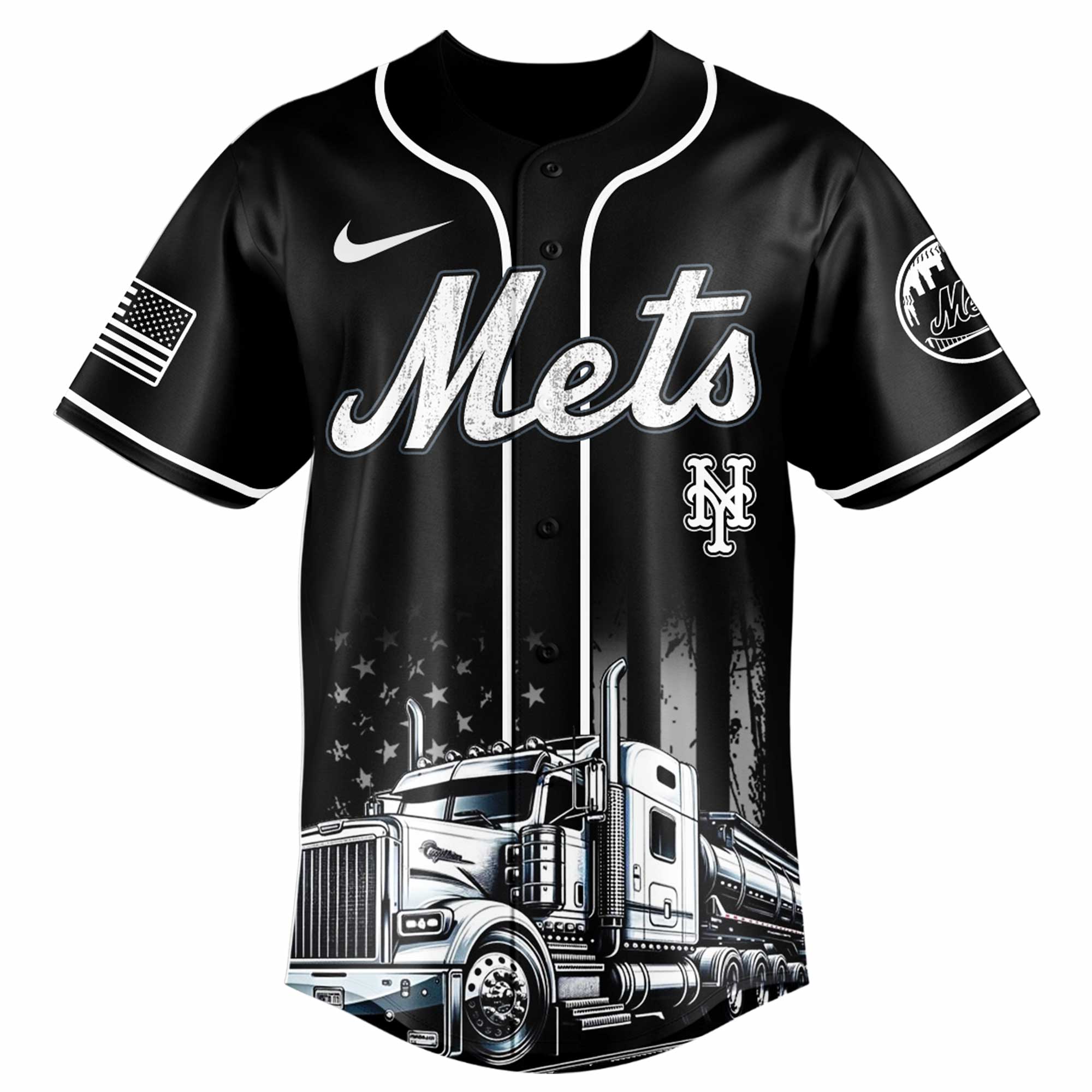 Alternative view of New York Mets Mlb X Nation Truck Driver Appreciation Week Limited Edition Custom Baseball Jersey 2025