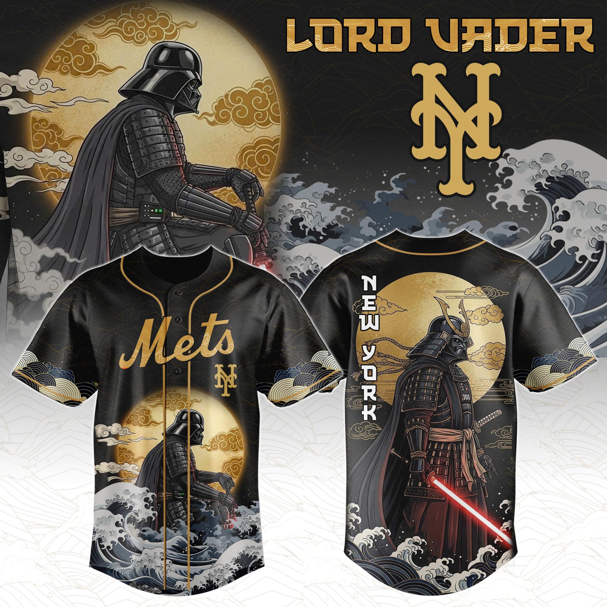 New York Mets Mlb X Star War Japanese Style Custom Baseball Jersey
