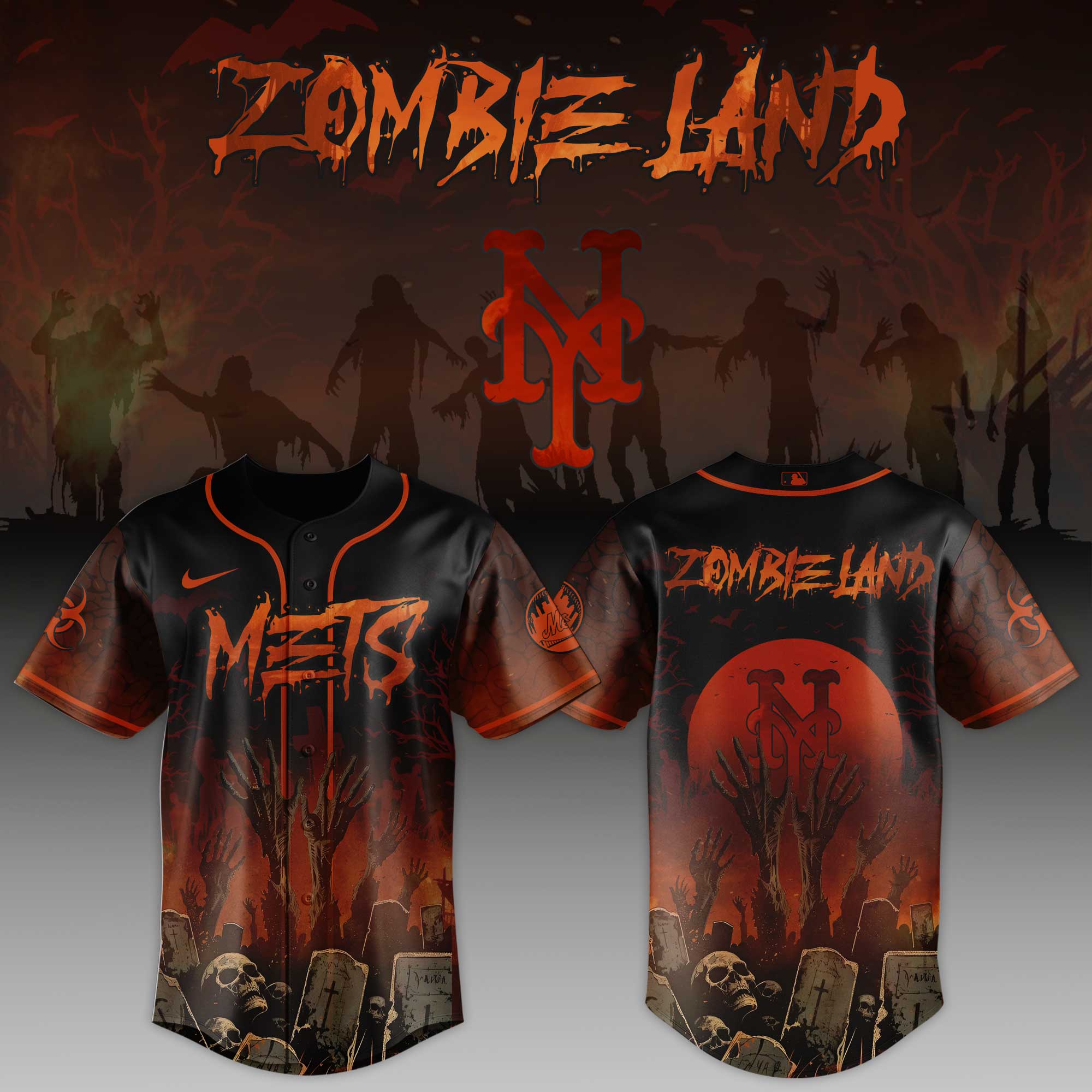 New York Mets Mlb X Zombieland Custom Baseball Jersey