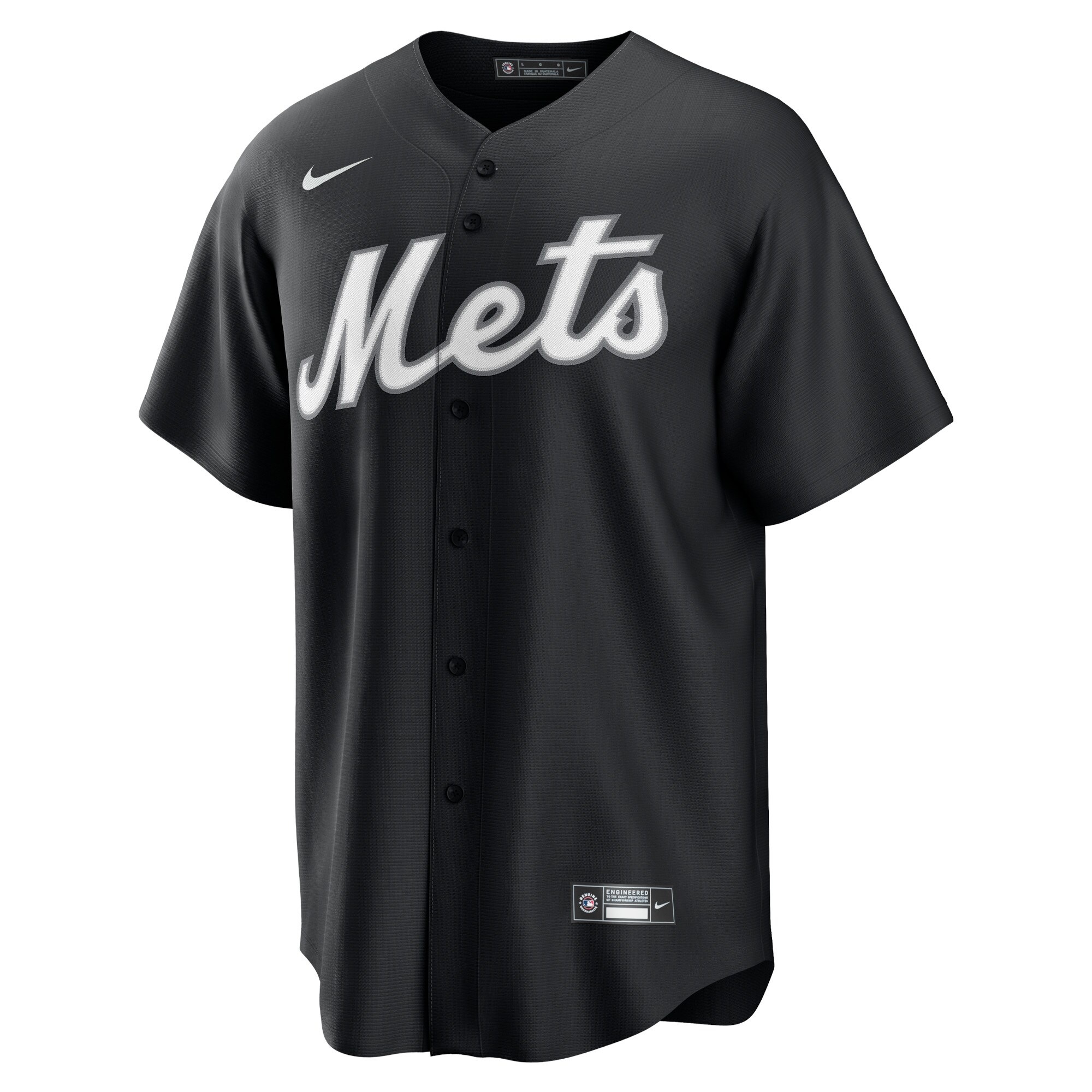 Alternative view of New York Mets Official Replica Baseball Jersey - Black/white