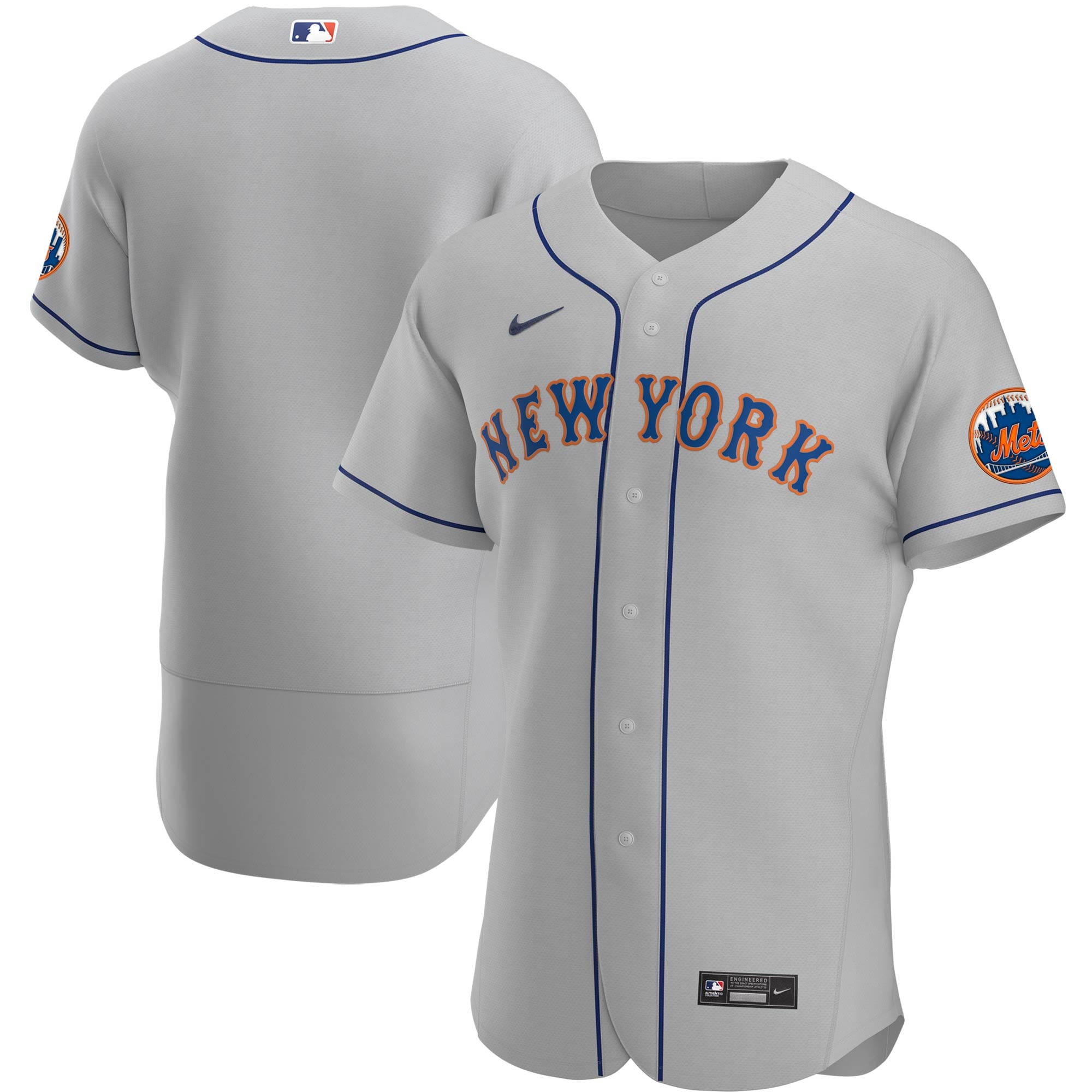 New York Mets Road Authentic Team Baseball Jersey – Gray