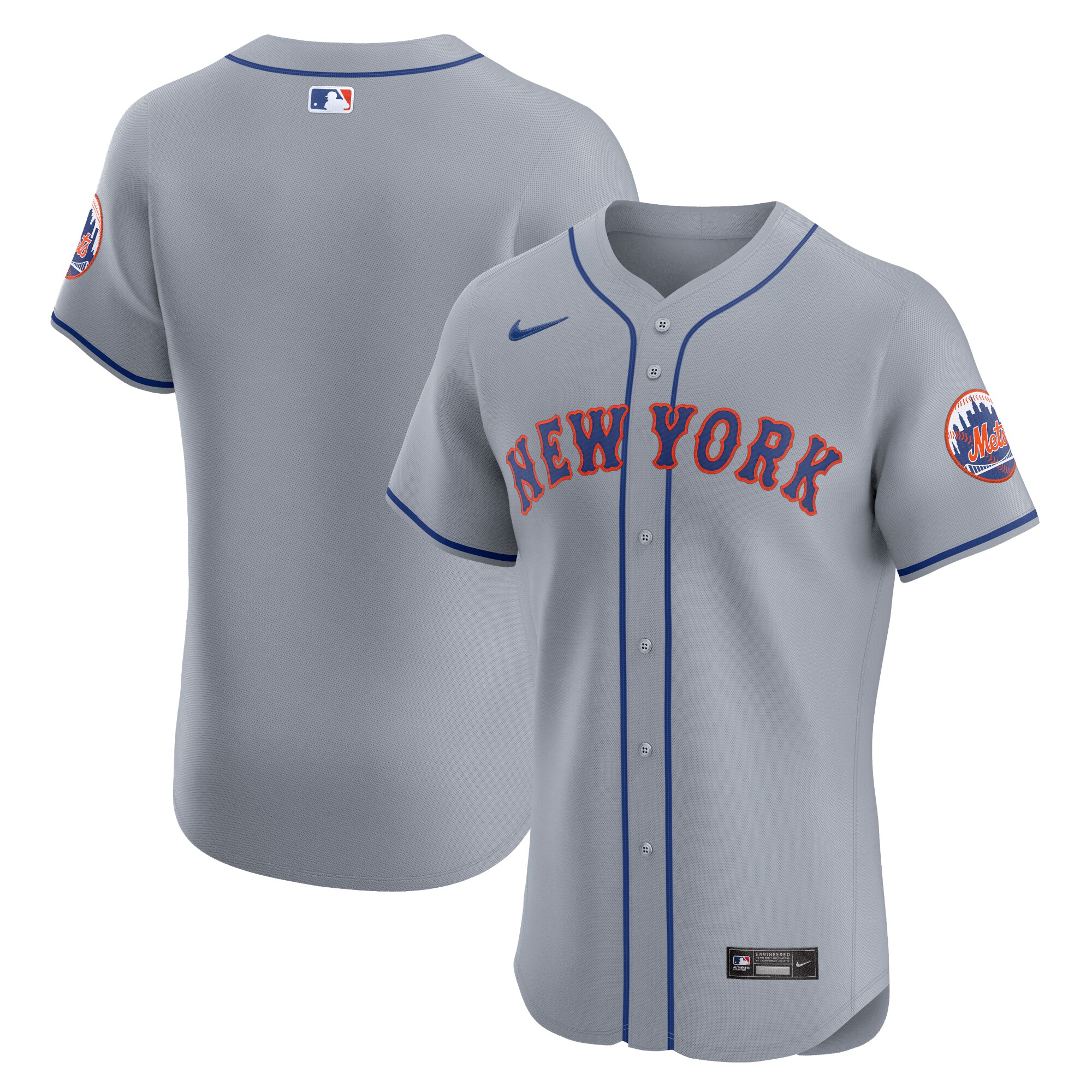 New York Mets Road Vapor Premier Elite Patch Baseball Jersey - Gray