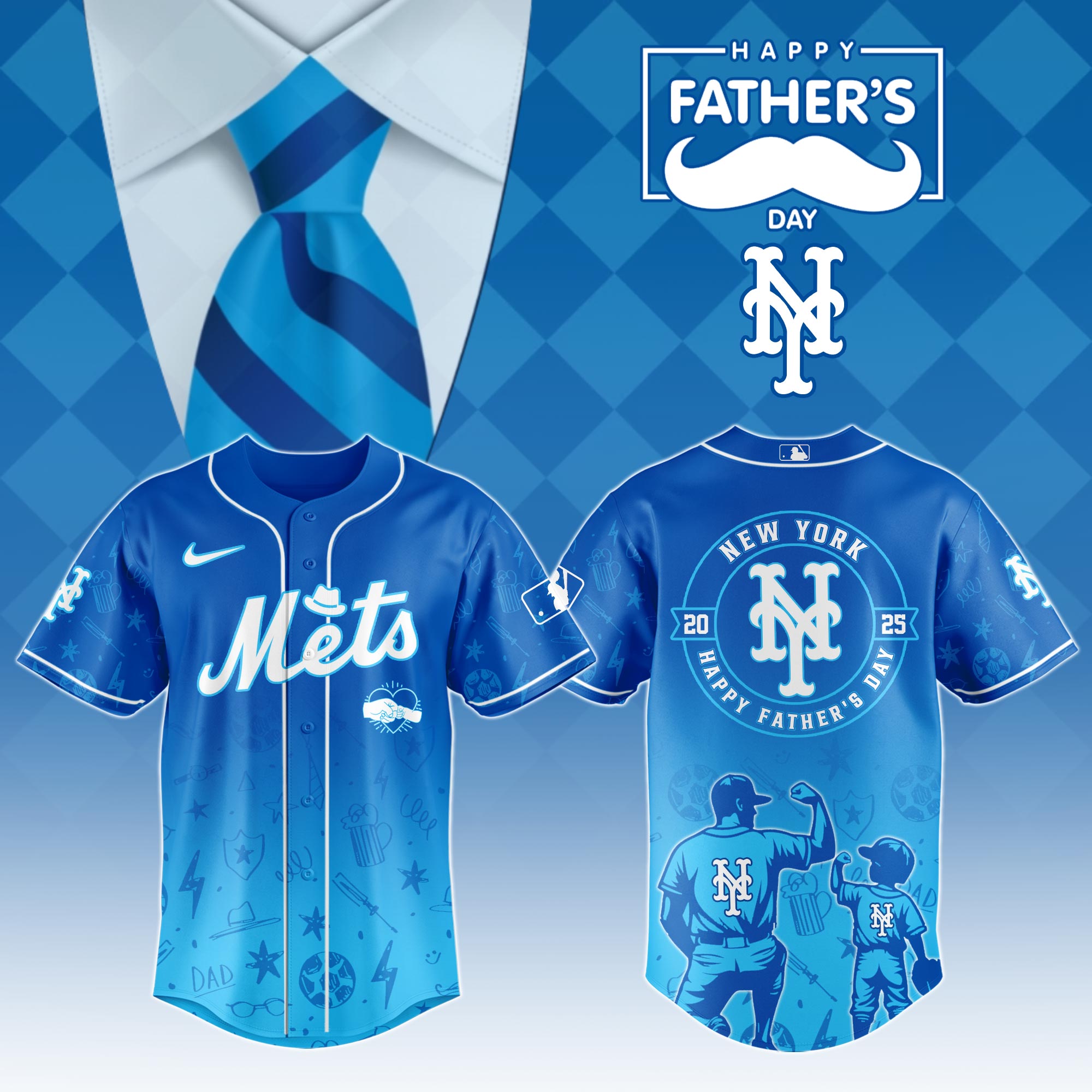 New York Mets Special Father’s Day Limited Edition Custom Baseball Jersey