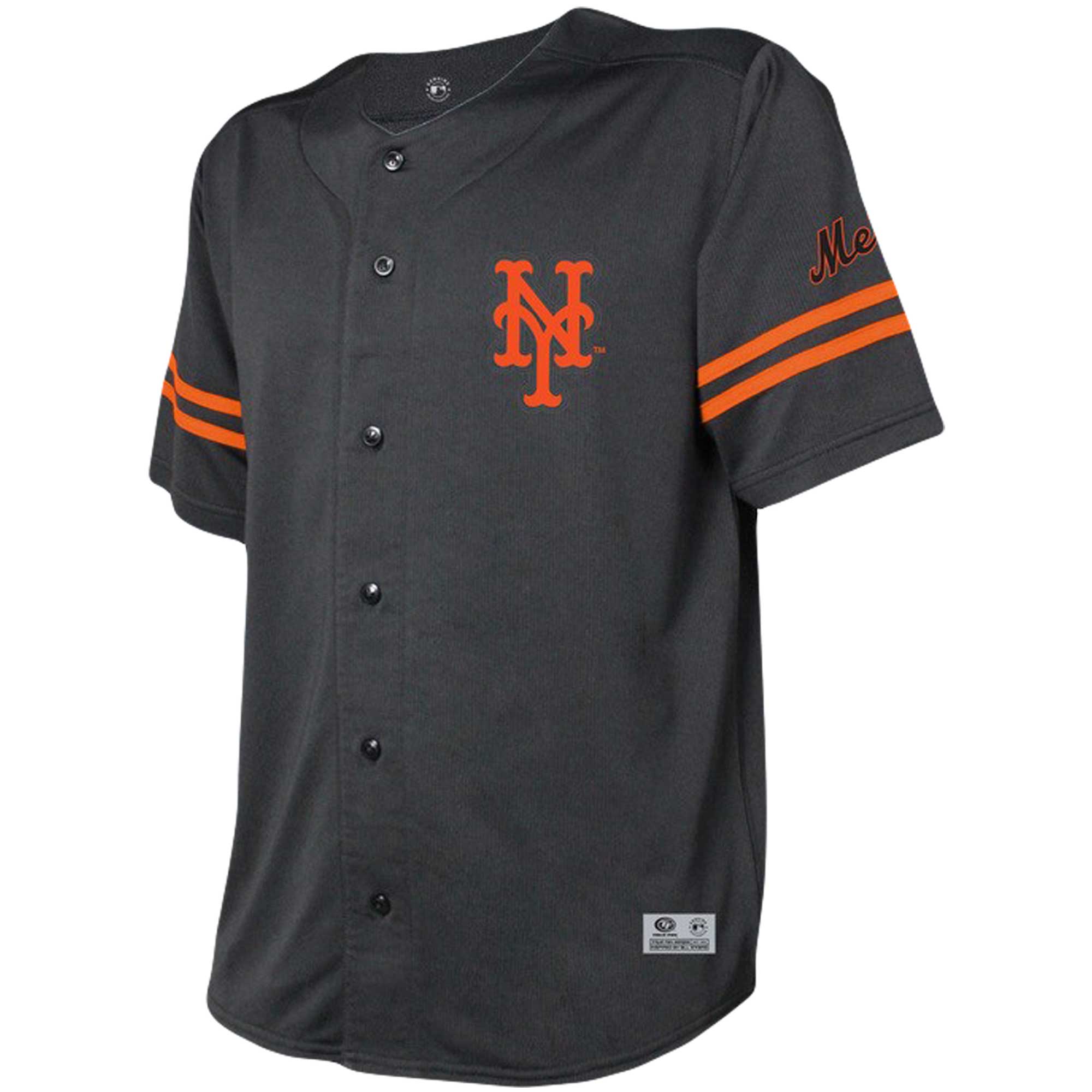 Alternative view of New York Mets Stitches Team Fashion Baseball Jersey – Black