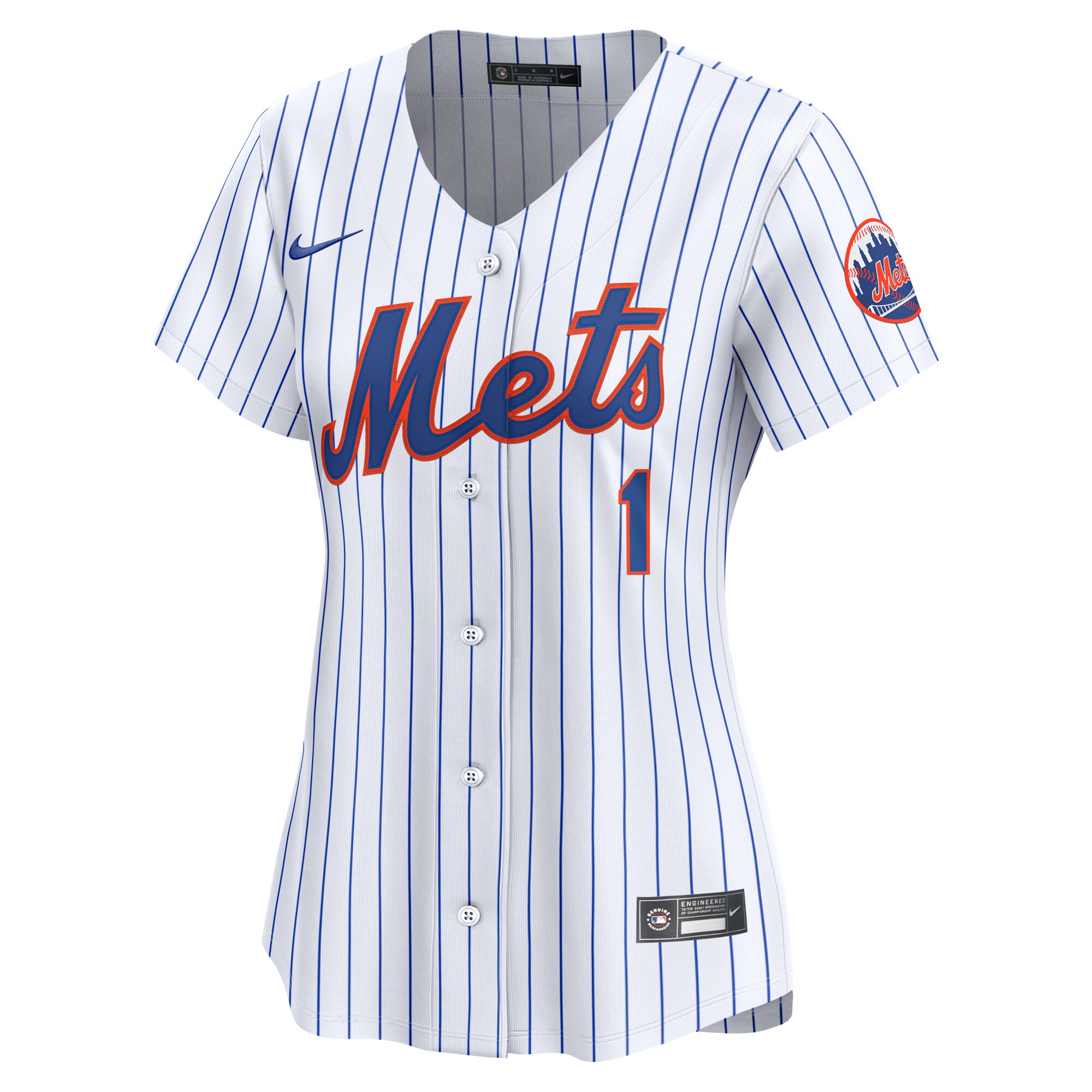 Alternative view of New York Mets Women's #1 Mom Home Limited Baseball Jersey - White