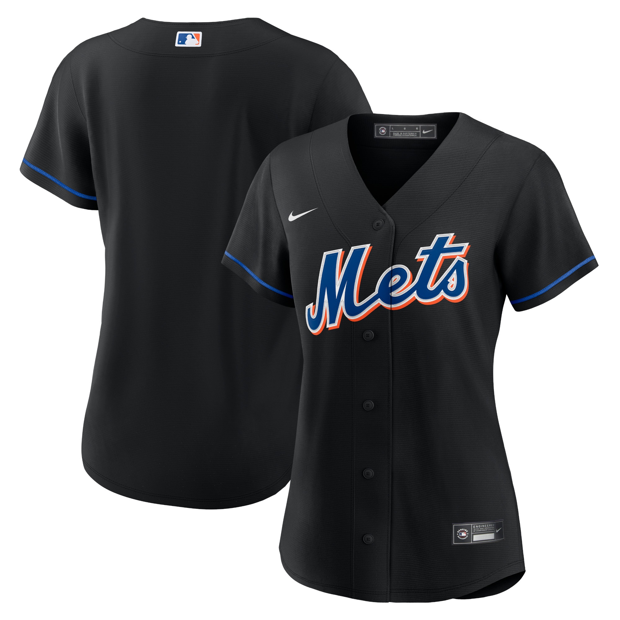 New York Mets Women’s 2022 Alternate Replica Team Baseball Jersey – Black