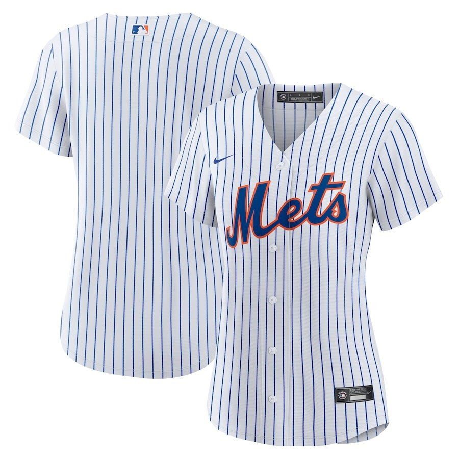 New York Mets Women's Home Blank Baseball Jersey - White 