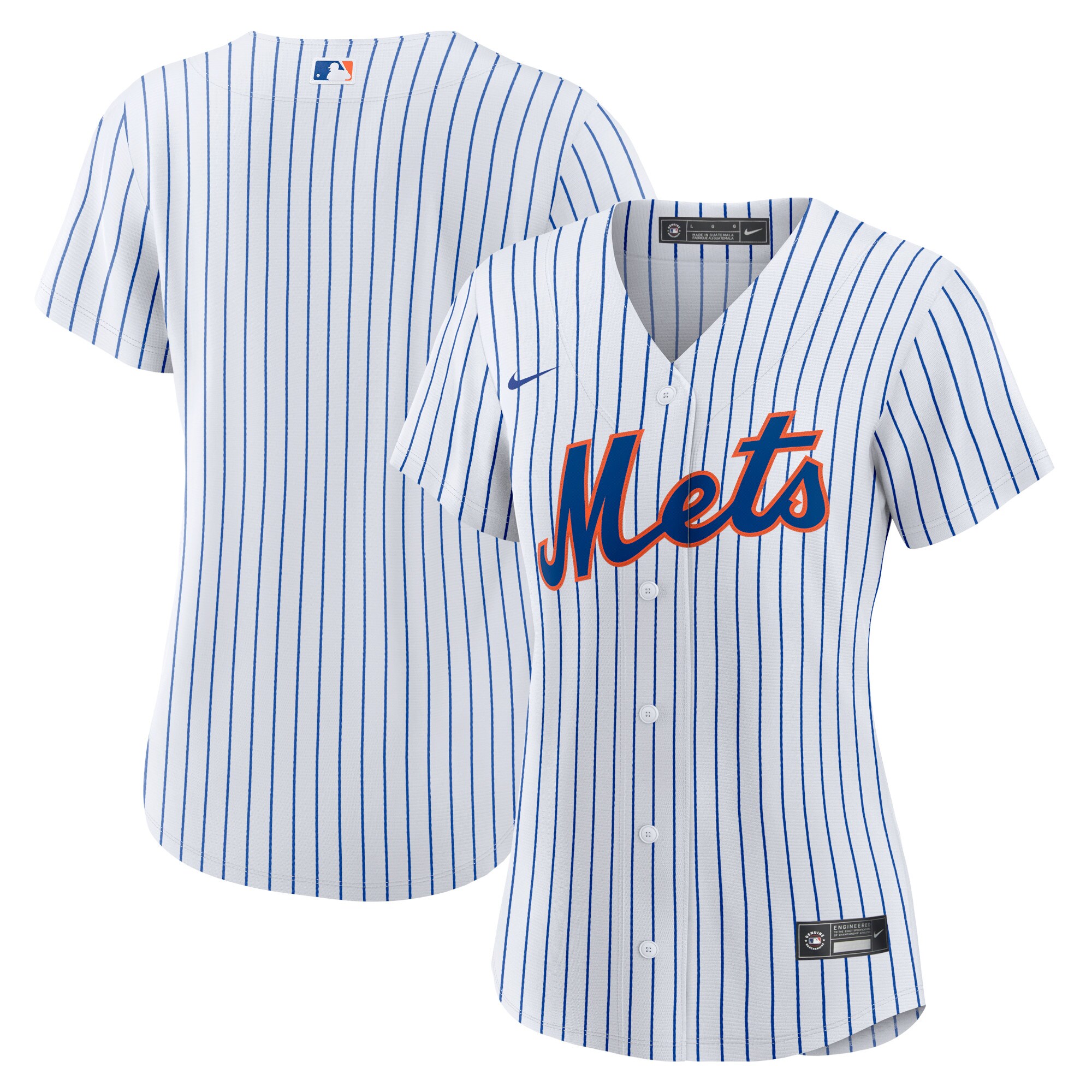 New York Mets Women’s Home Blank Replica Baseball Jersey – White