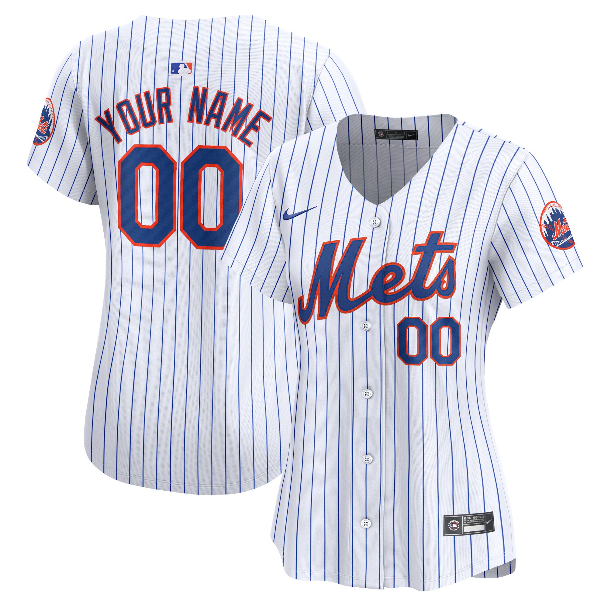 New York Mets Women's Home Limited Custom Baseball Jersey - White