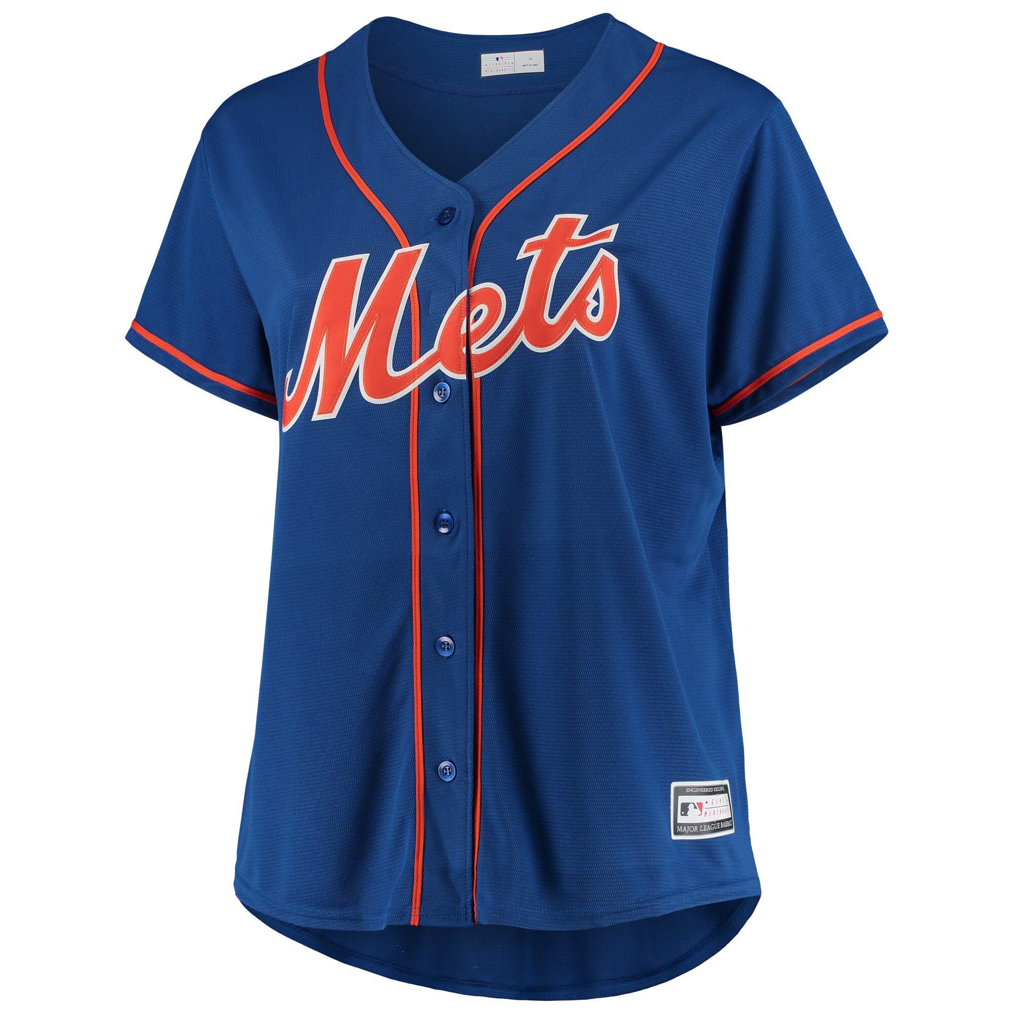 Alternative view of New York Mets Women’s Plus Size Alternate Replica Team Baseball Jersey – Royal