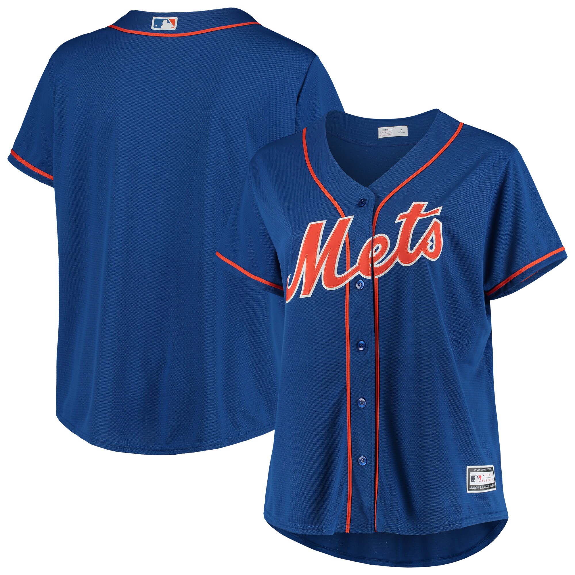 New York Mets Women’s Plus Size Alternate Replica Team Baseball Jersey – Royal