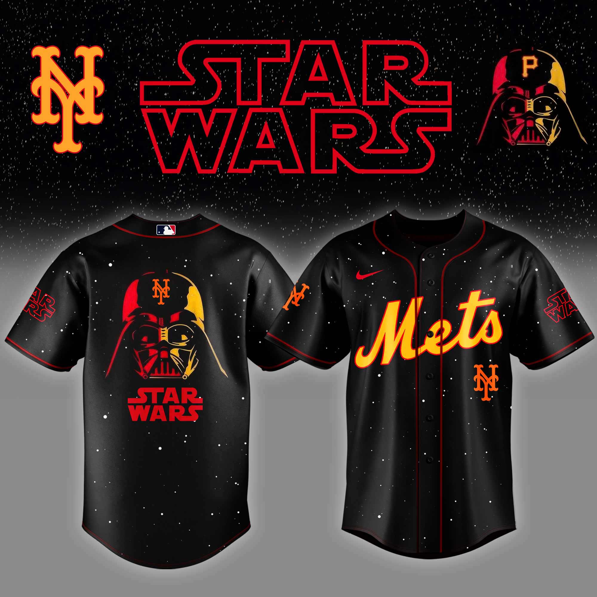 New York Mets X Star Wars Night Custom Baseball Jersey