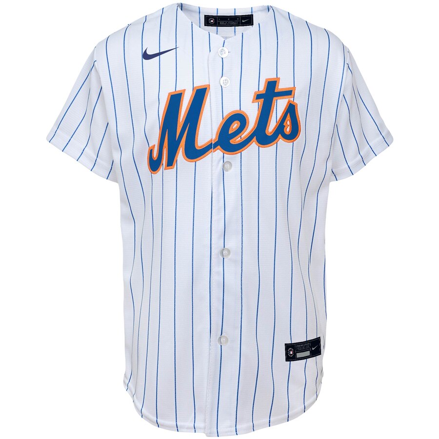 Alternative view of New York Mets Youth Home 2020 Replica Team Baseball Jersey - White