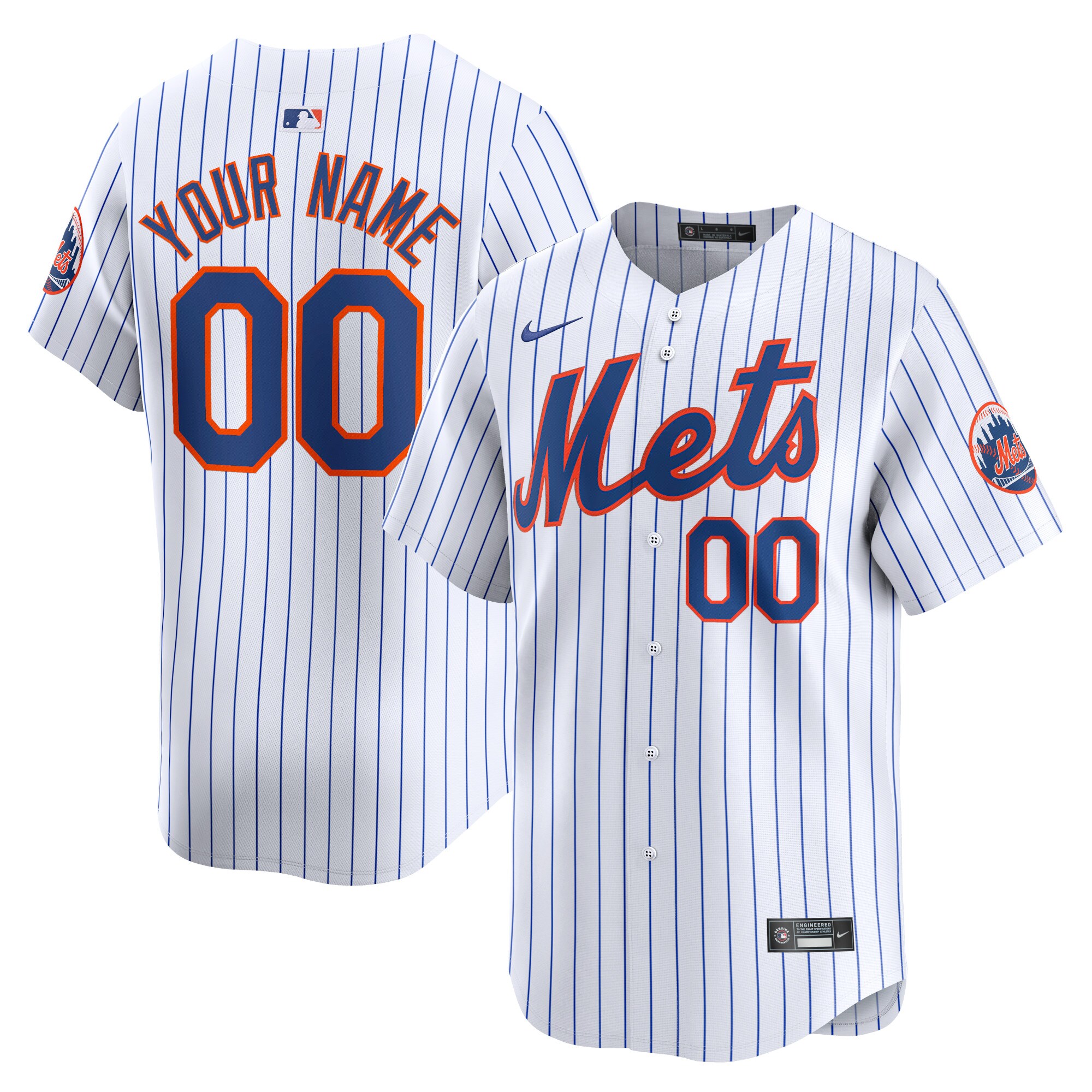 New York Mets Youth Home Limited Custom Baseball Jersey - White