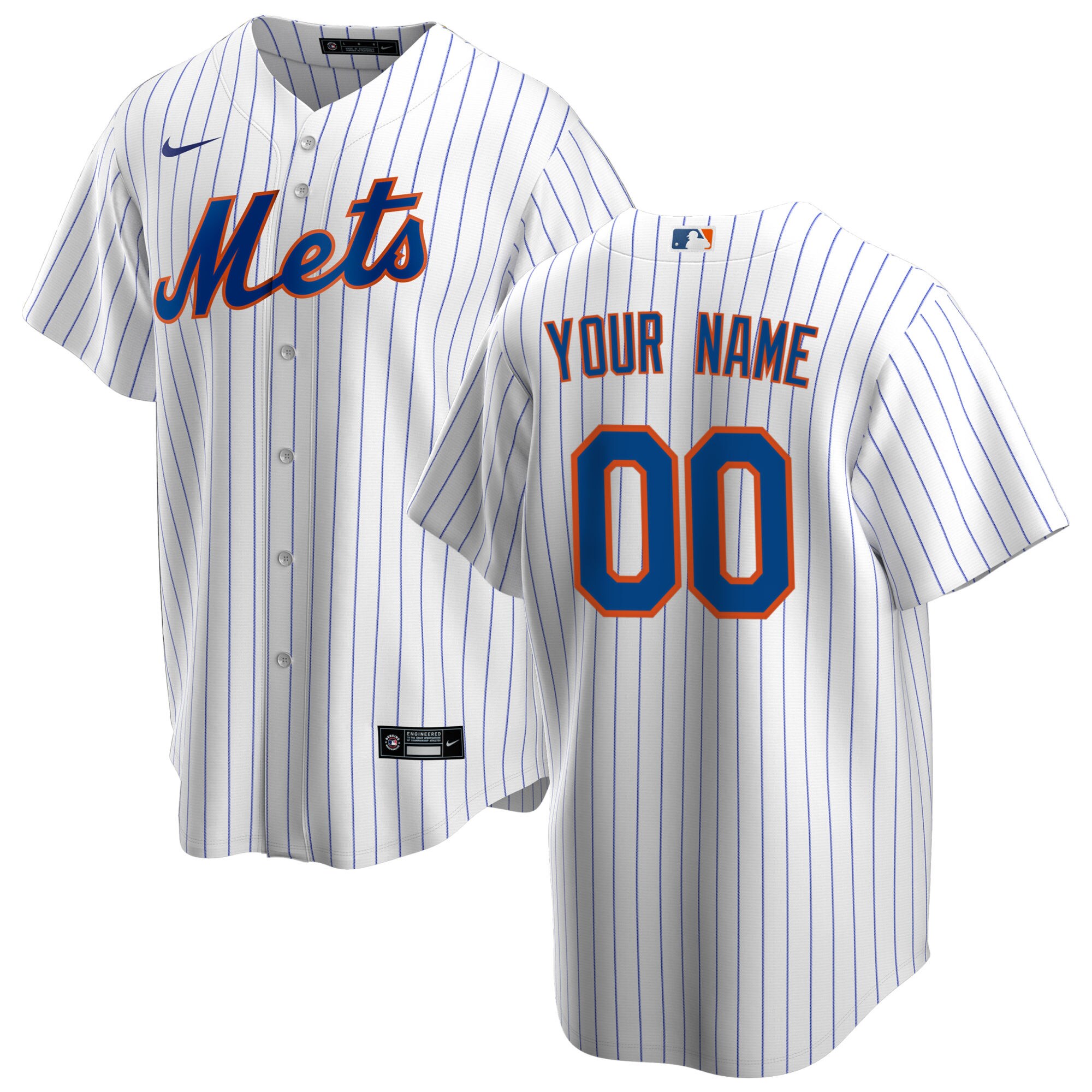 New York Mets Youth Home Replica Custom Baseball Jersey - White