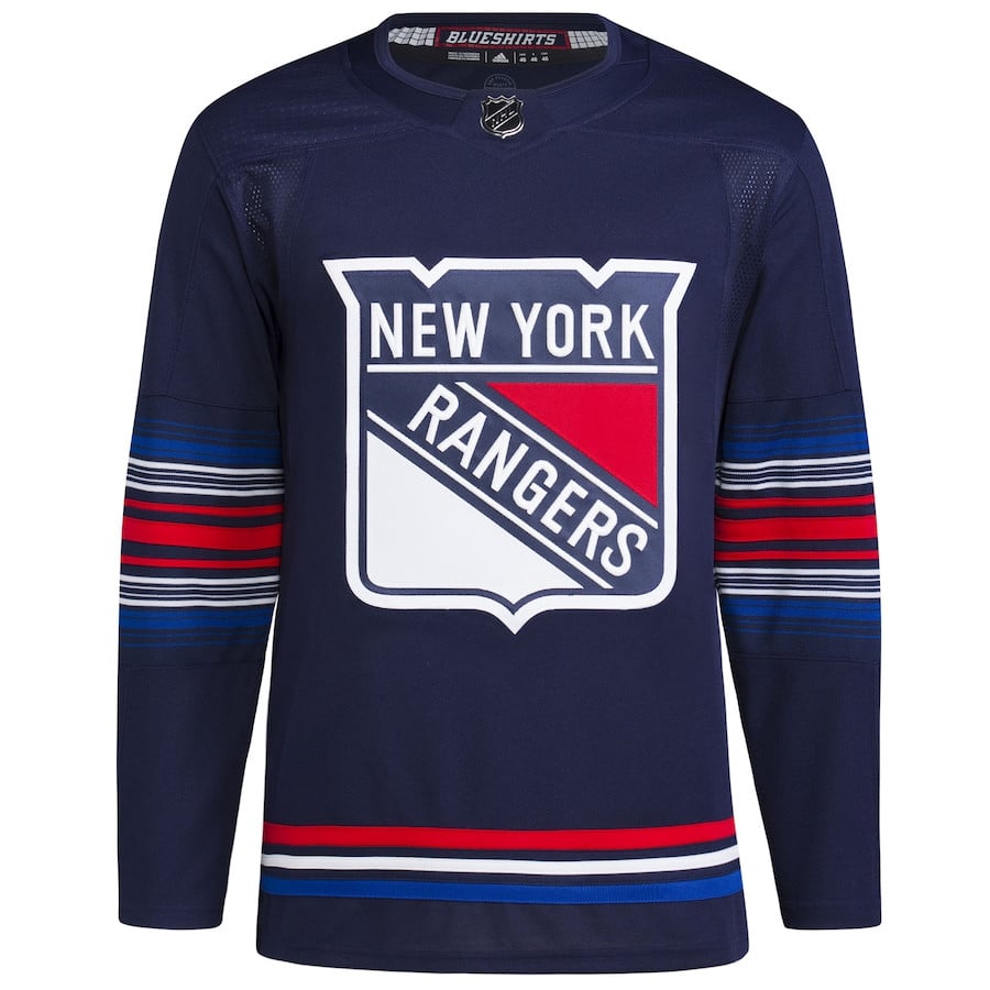 Alternative view of New York Rangers Alternate Primegreen Custom Men Hockey Jersey - Navy - JS608 