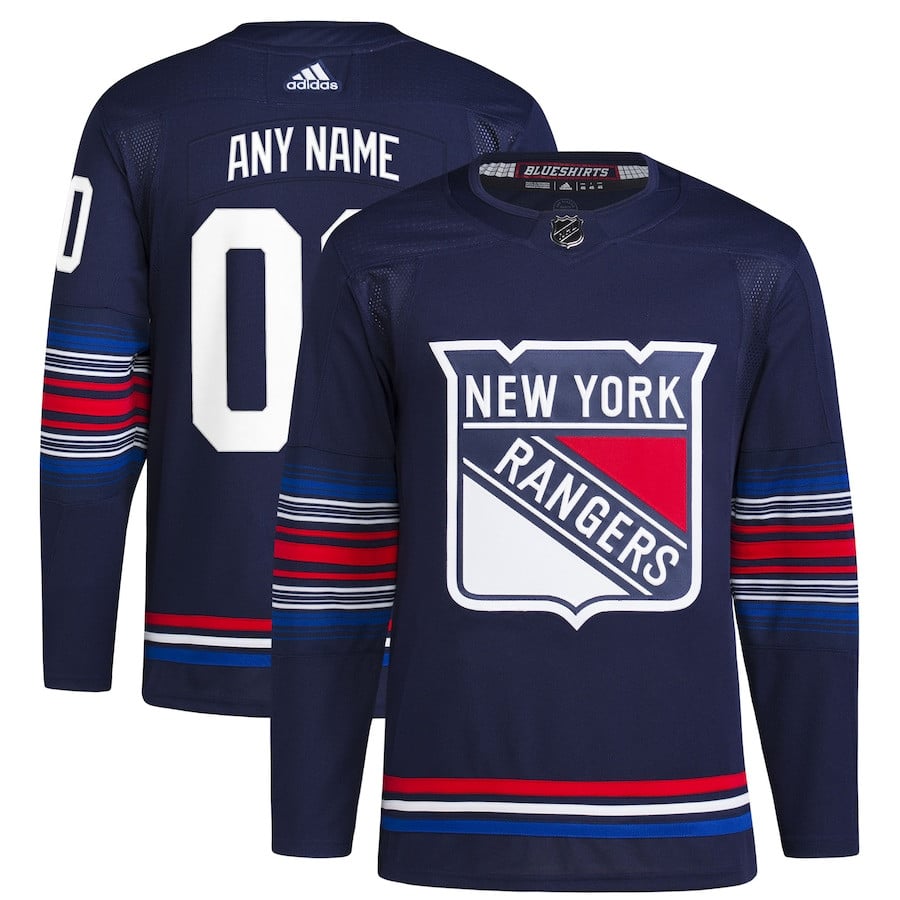 New York Rangers Alternate Primegreen Custom Men Hockey Jersey - Navy - JS608 