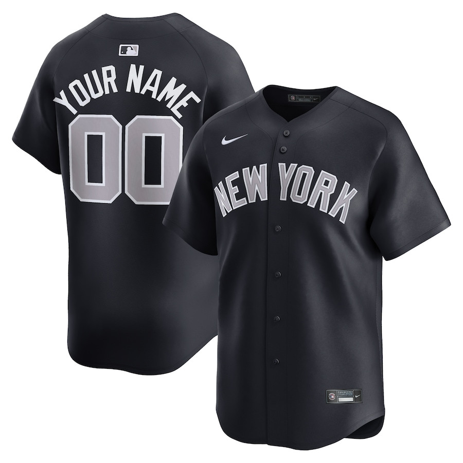 New York Yankees Alternate Limited Custom Men Baseball Jersey - Navy 