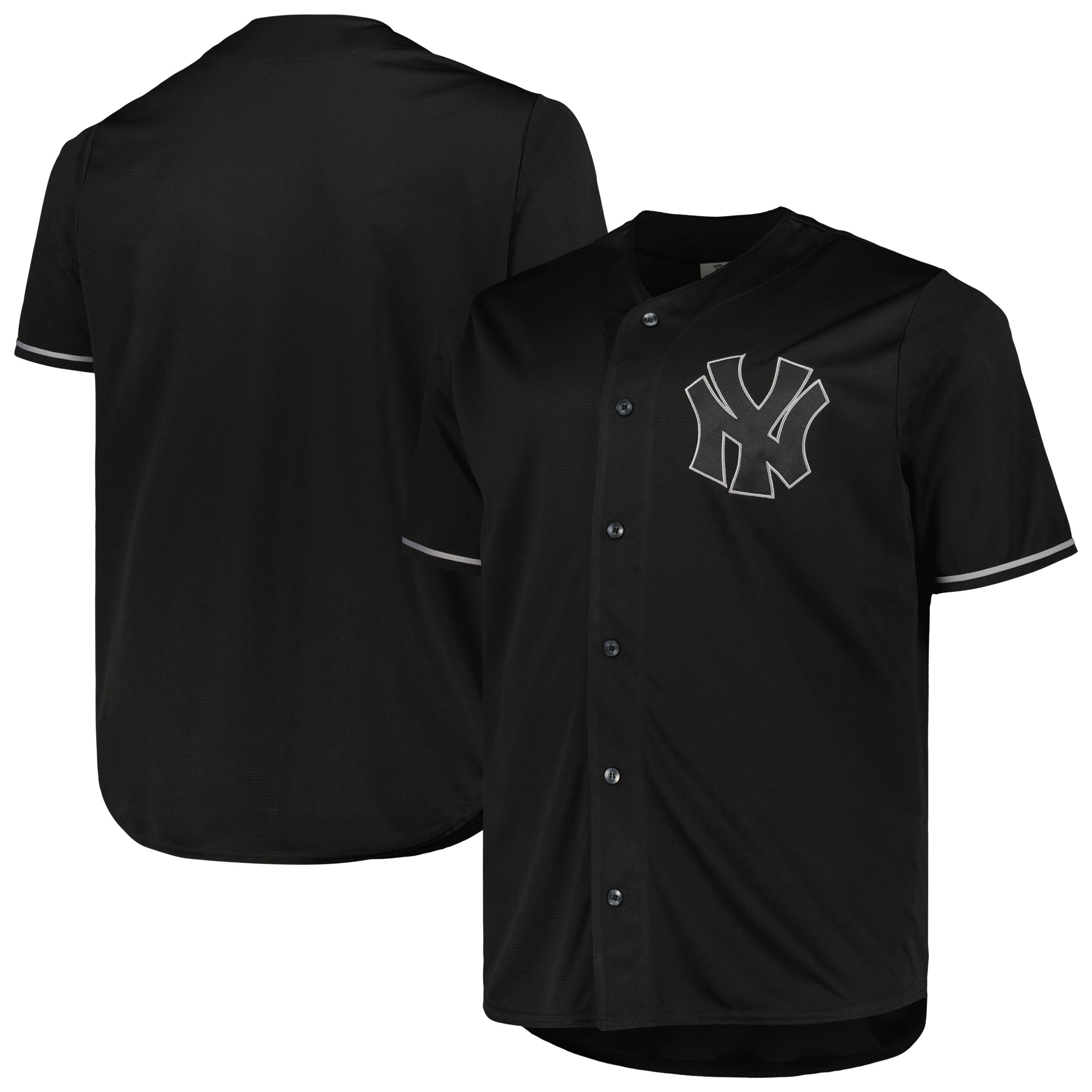 New York Yankees Big & Tall Pop Fashion Baseball Jersey - Black/gray