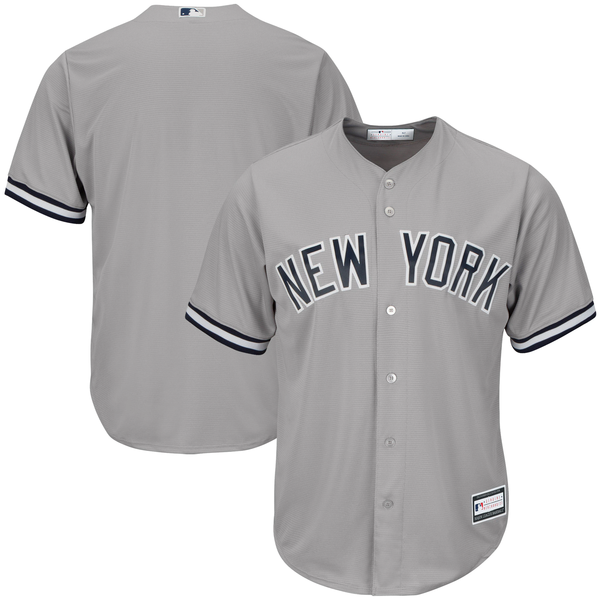 New York Yankees Big & Tall Replica Team Baseball Jersey – Gray