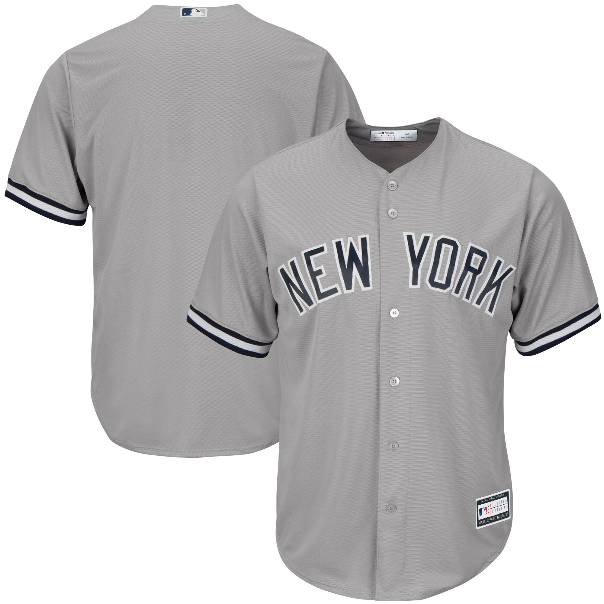 Alternative view of New York Yankees Big & Tall Replica Team Baseball Jersey – Gray