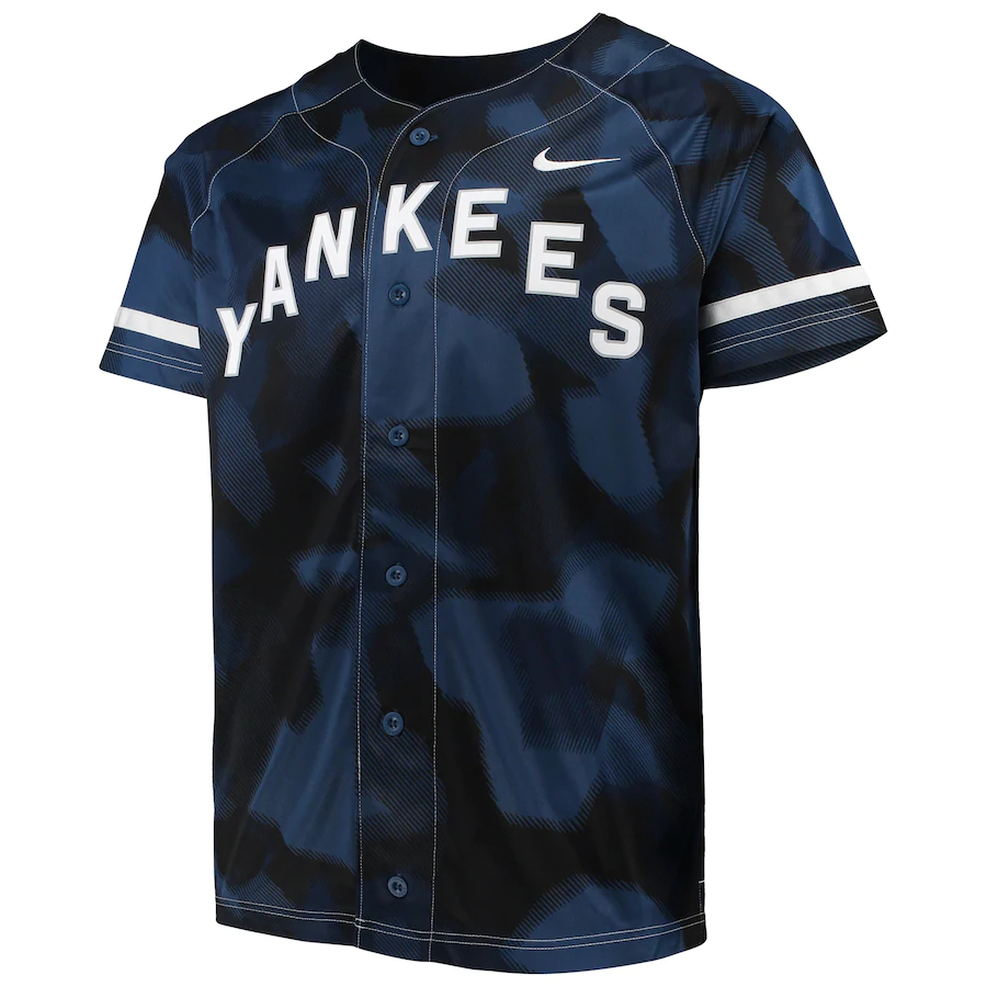 Alternative view of New York Yankees Camo Baseball Jersey - Navy
