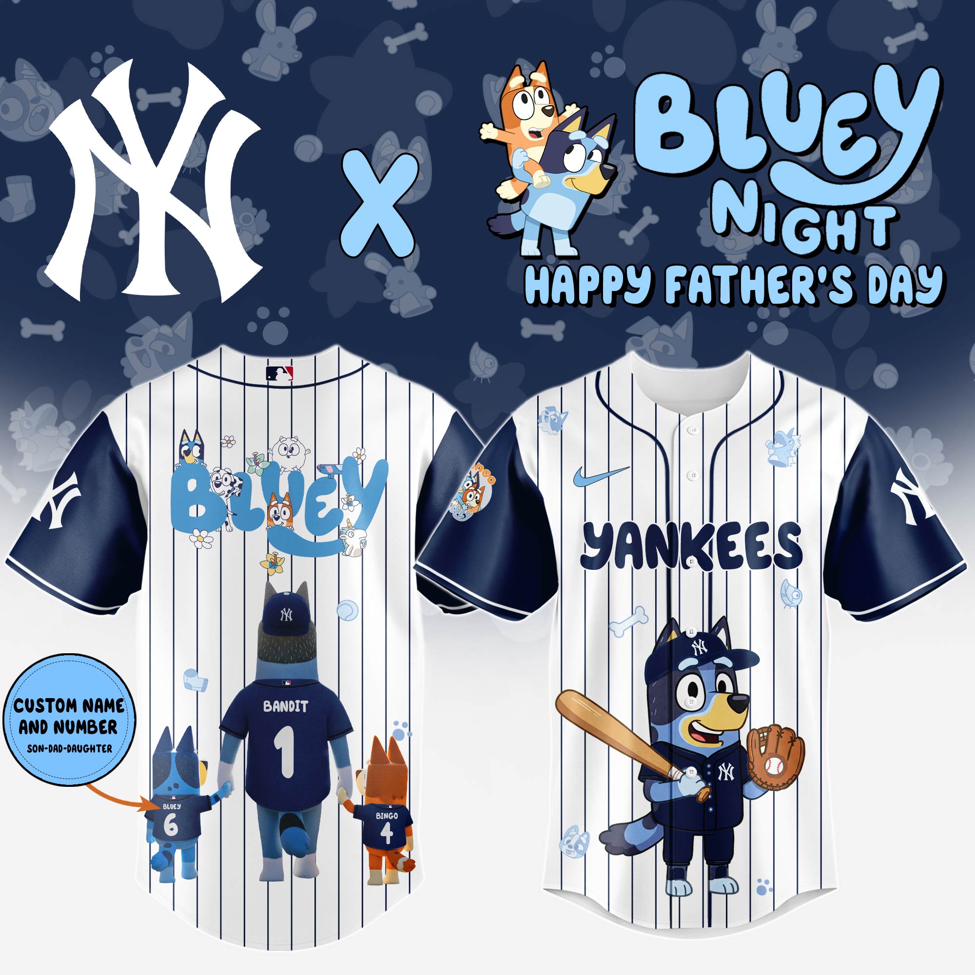 New York Yankees Happy Father’s Day Limited Edition Custom Baseball Jersey 2025