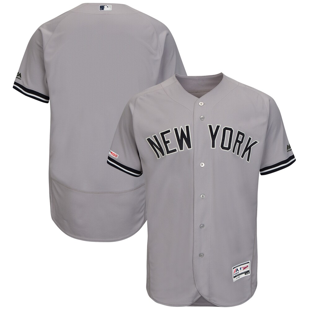 New York Yankees Majestic Road Flex Base Collection Team Baseball Jersey - Gray