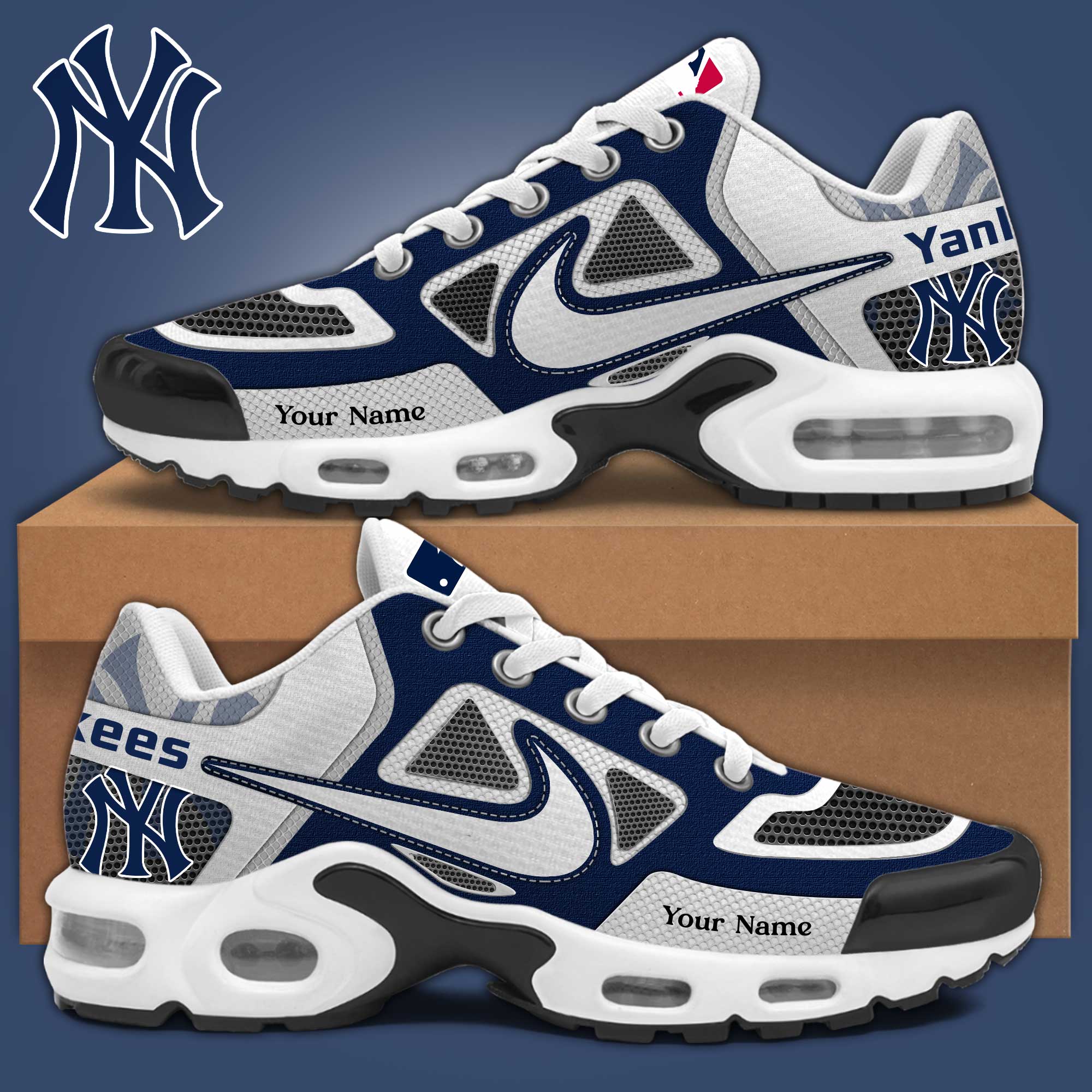 New York Yankees Mlb Air Max Plus Shoes Custom Name
