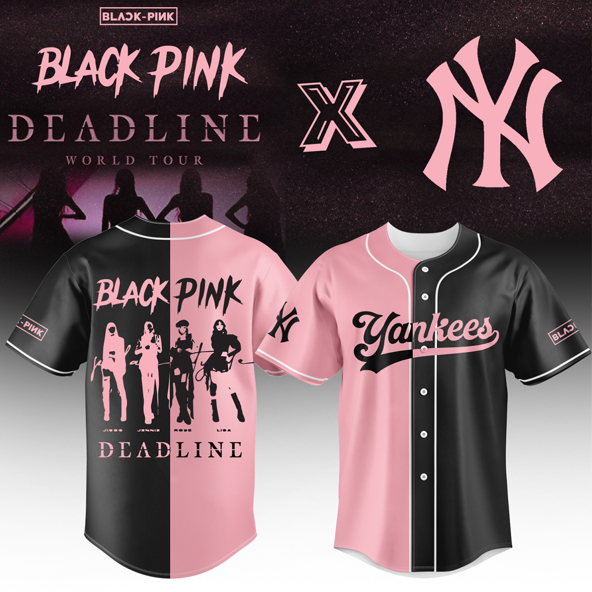 New York Yankees Mlb X Blackpink Custom Baseball Jersey