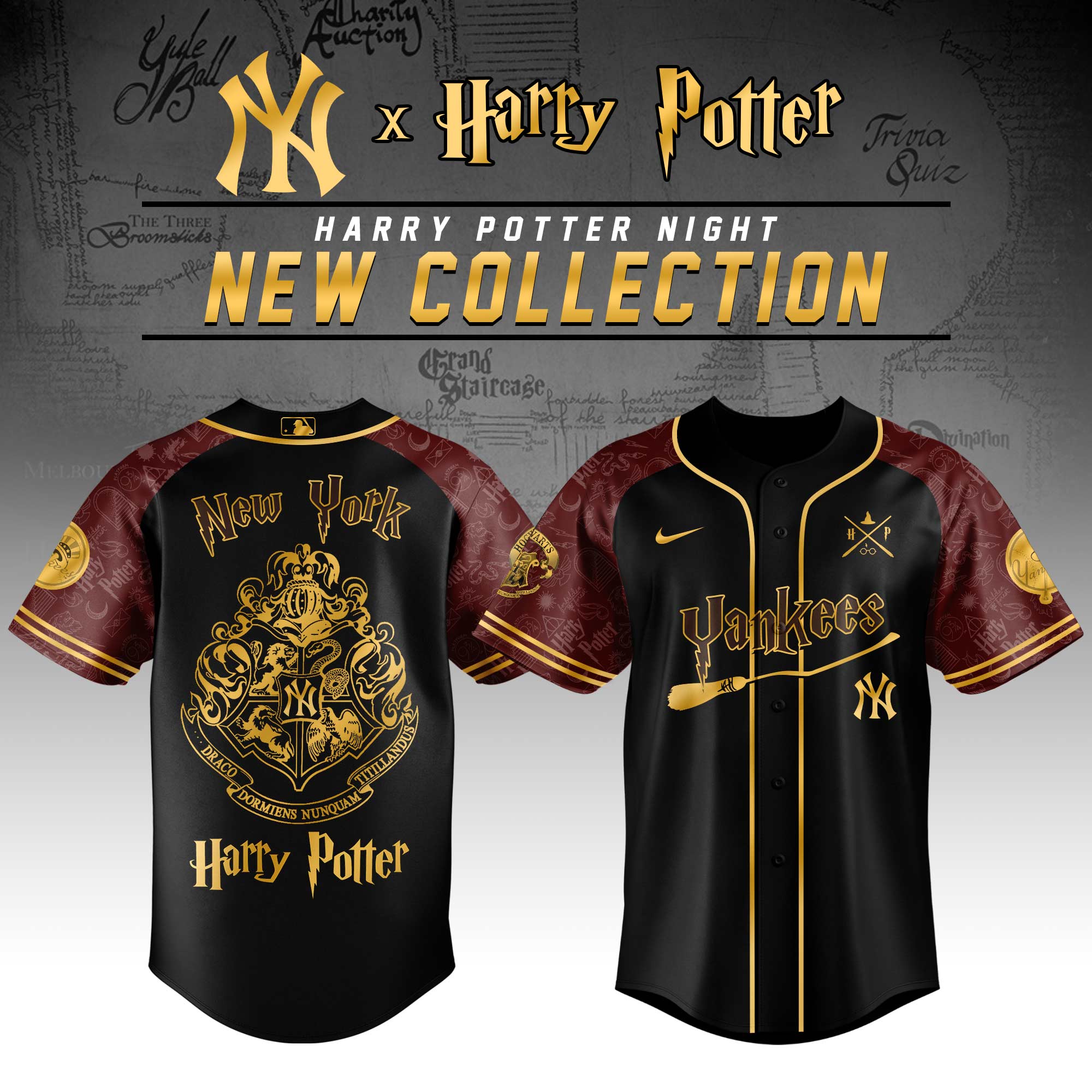 New York Yankees Mlb X Harry Potter Limited Edition Custom Baseball Jersey 2025