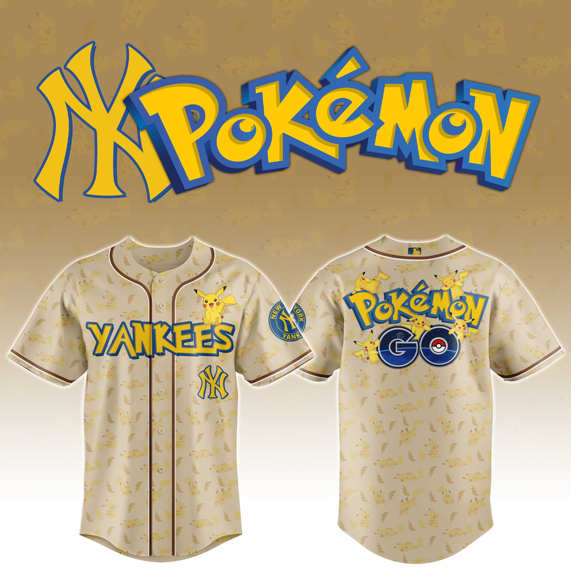 New York Yankees Mlb X Pokemon Go Custom Baseball Jersey