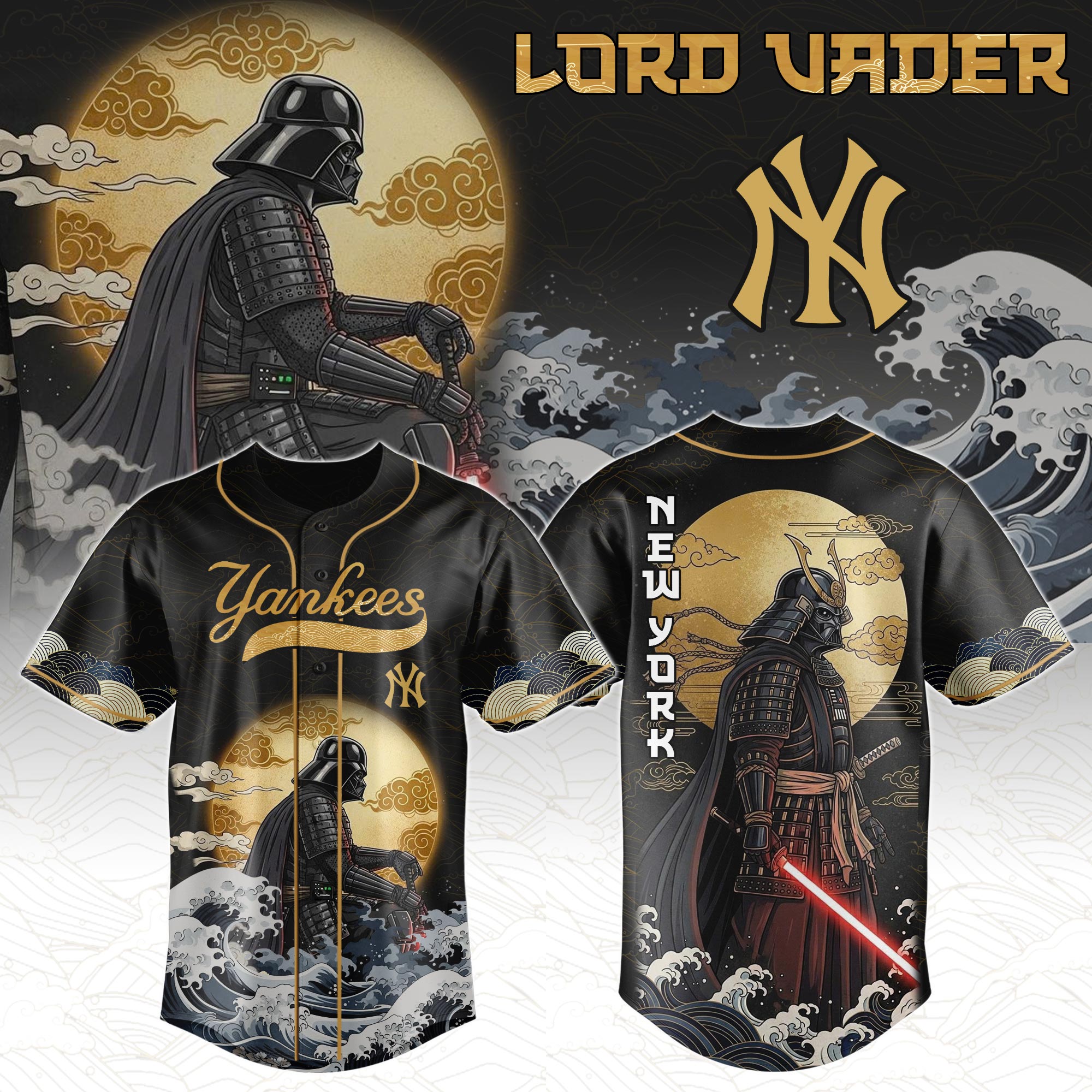 New York Yankees Mlb X Star War Japanese Style Custom Baseball Jersey
