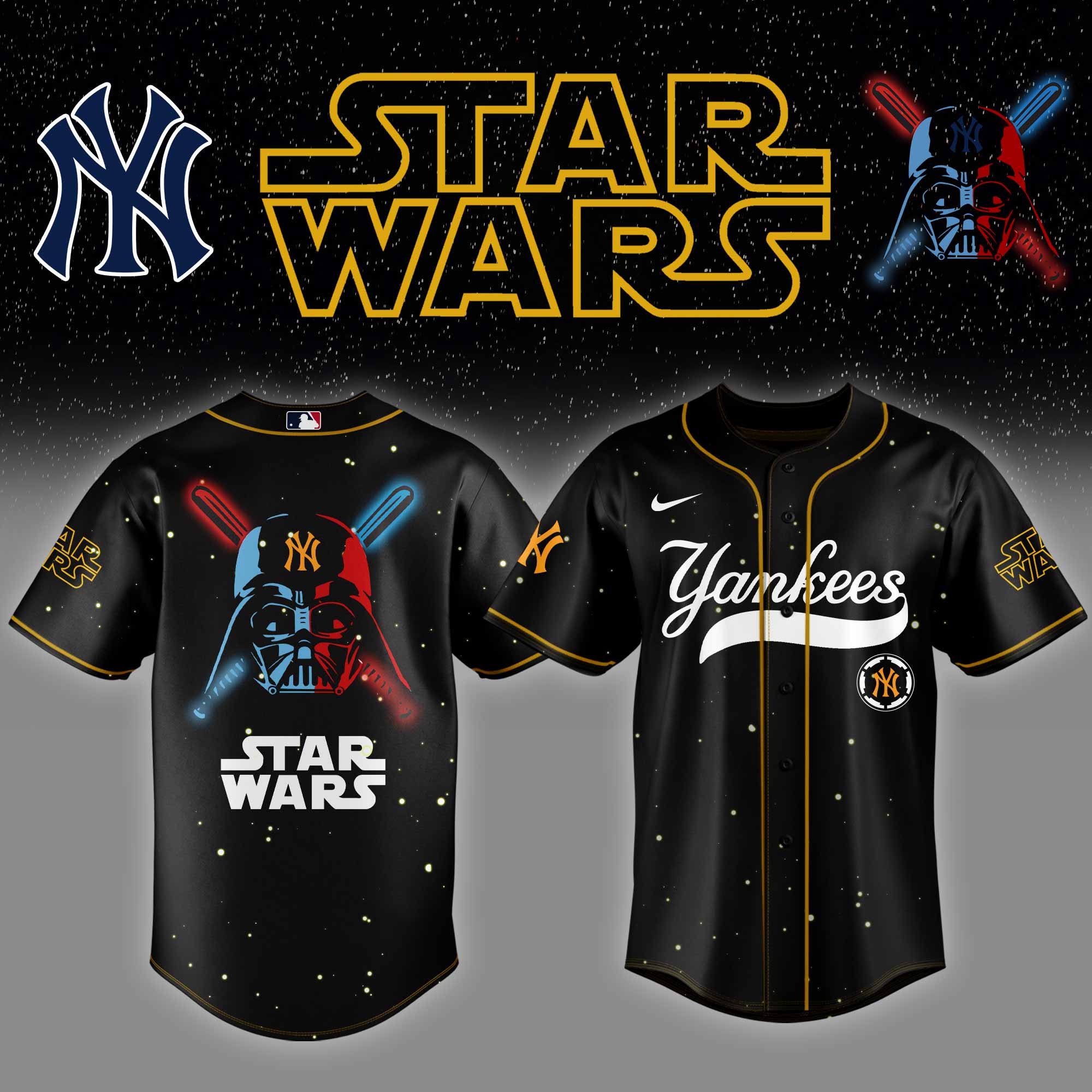 New York Yankees Mlb X Starwars Custom Baseball Jersey