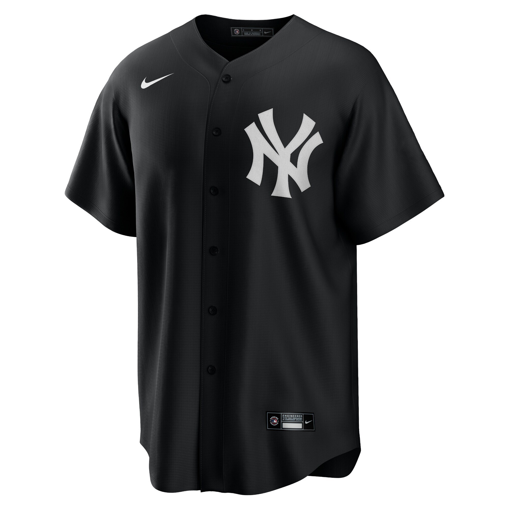 Alternative view of New York Yankees Official Replica Baseball Jersey - Black/white