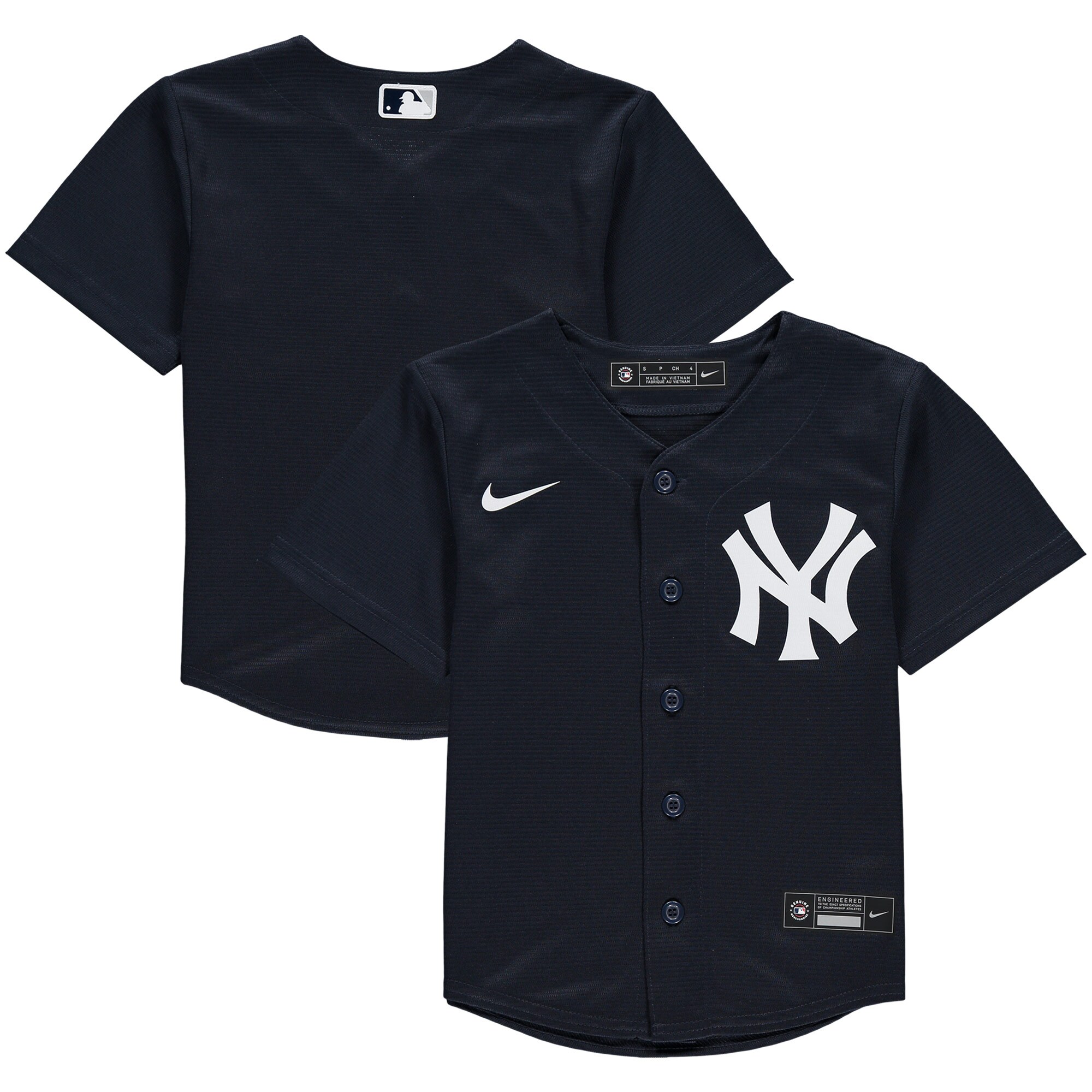 Alternative view of New York Yankees Preschool Alternate Replica Team Baseball Jersey - Navy