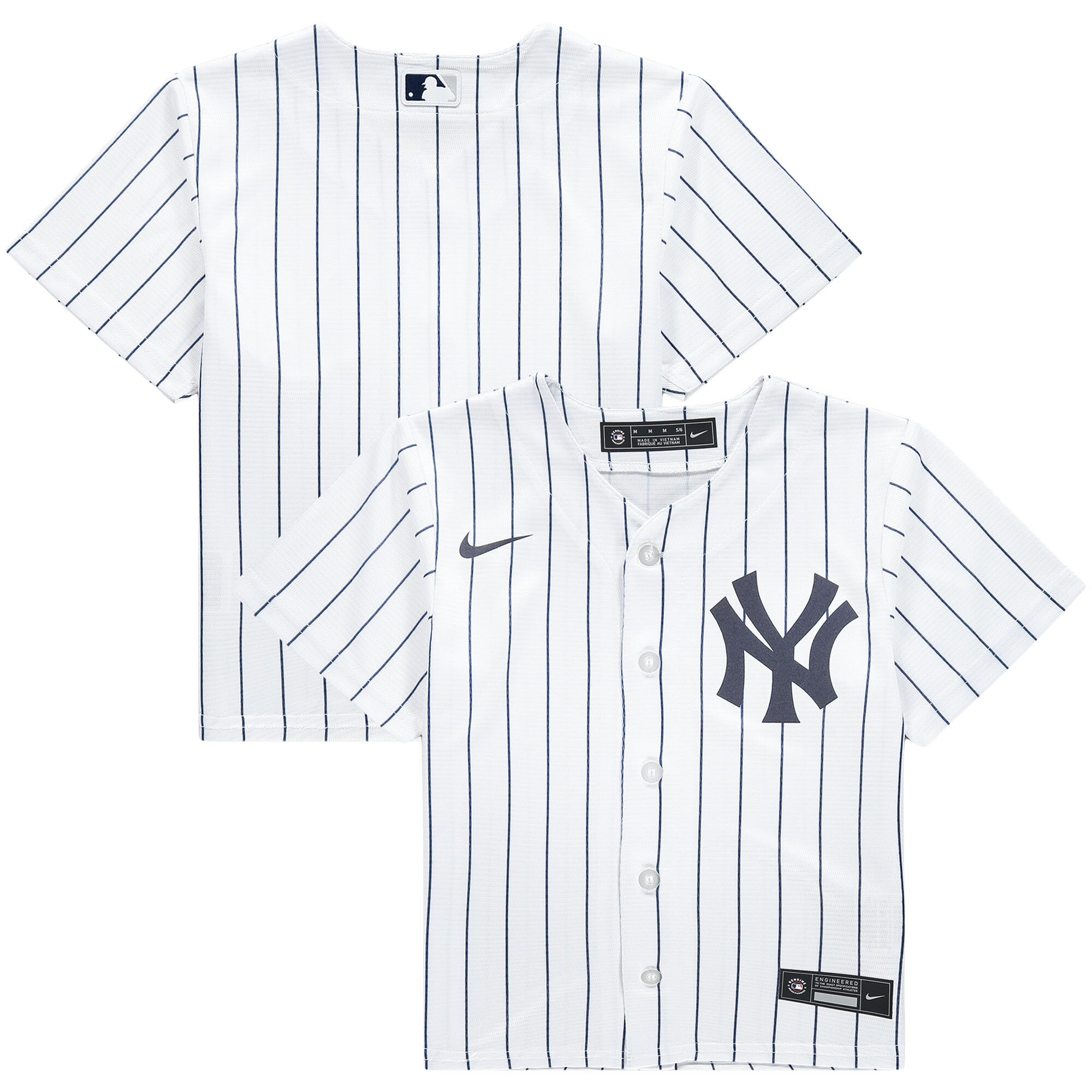 Alternative view of New York Yankees Preschool Home Replica Team Baseball Jersey - White