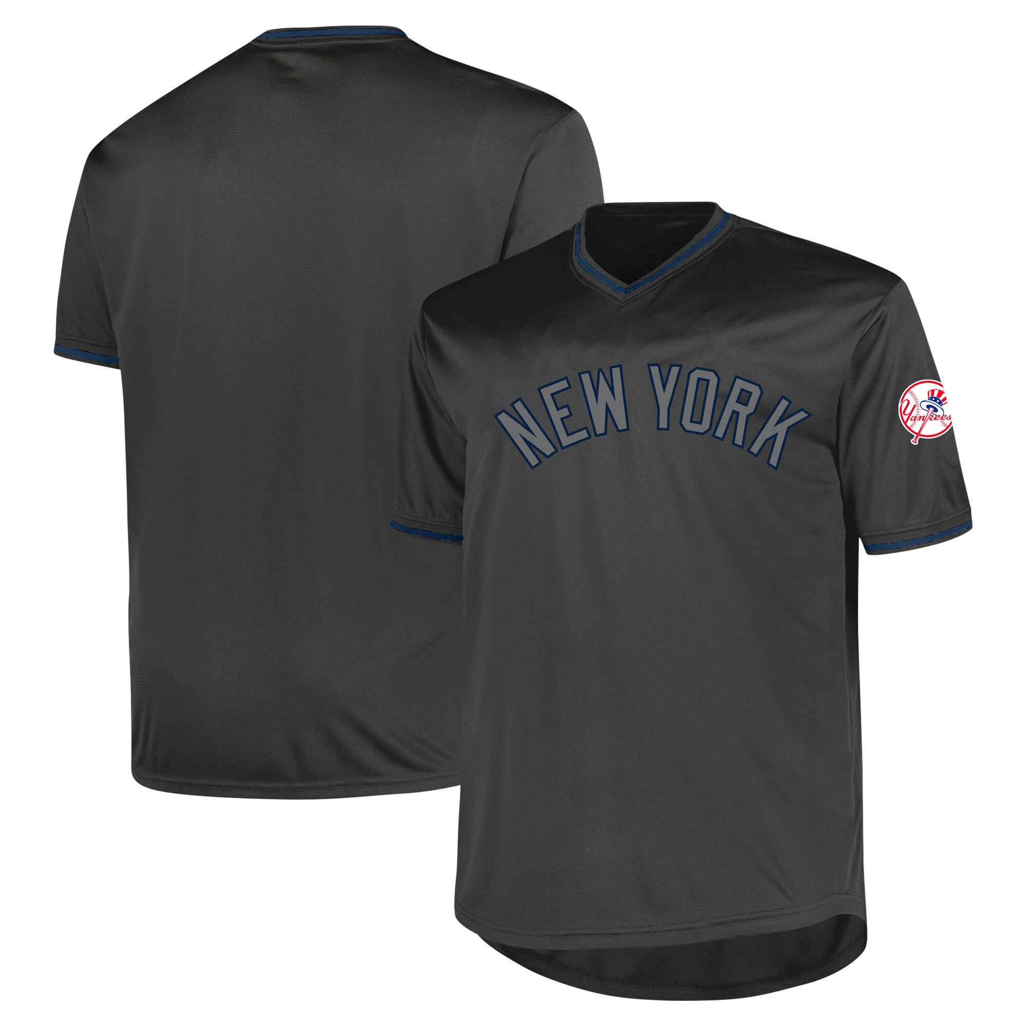New York Yankees Profile Big & Tall Pop Fashion Baseball Jersey - Charcoal