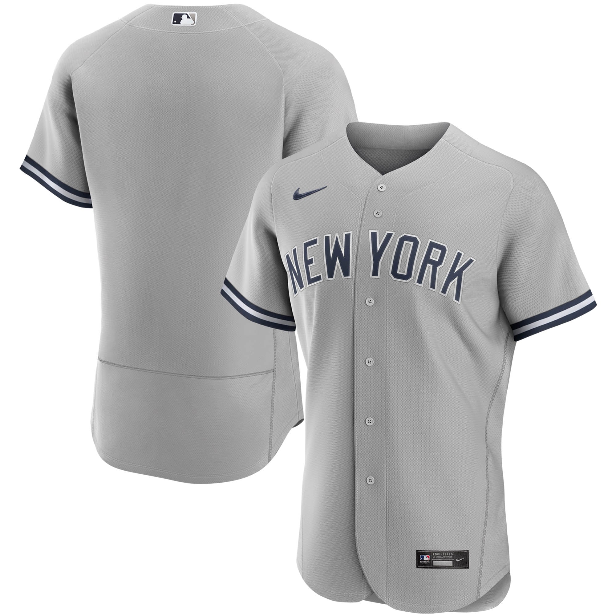 New York Yankees Road Authentic Team Baseball Jersey – Gray