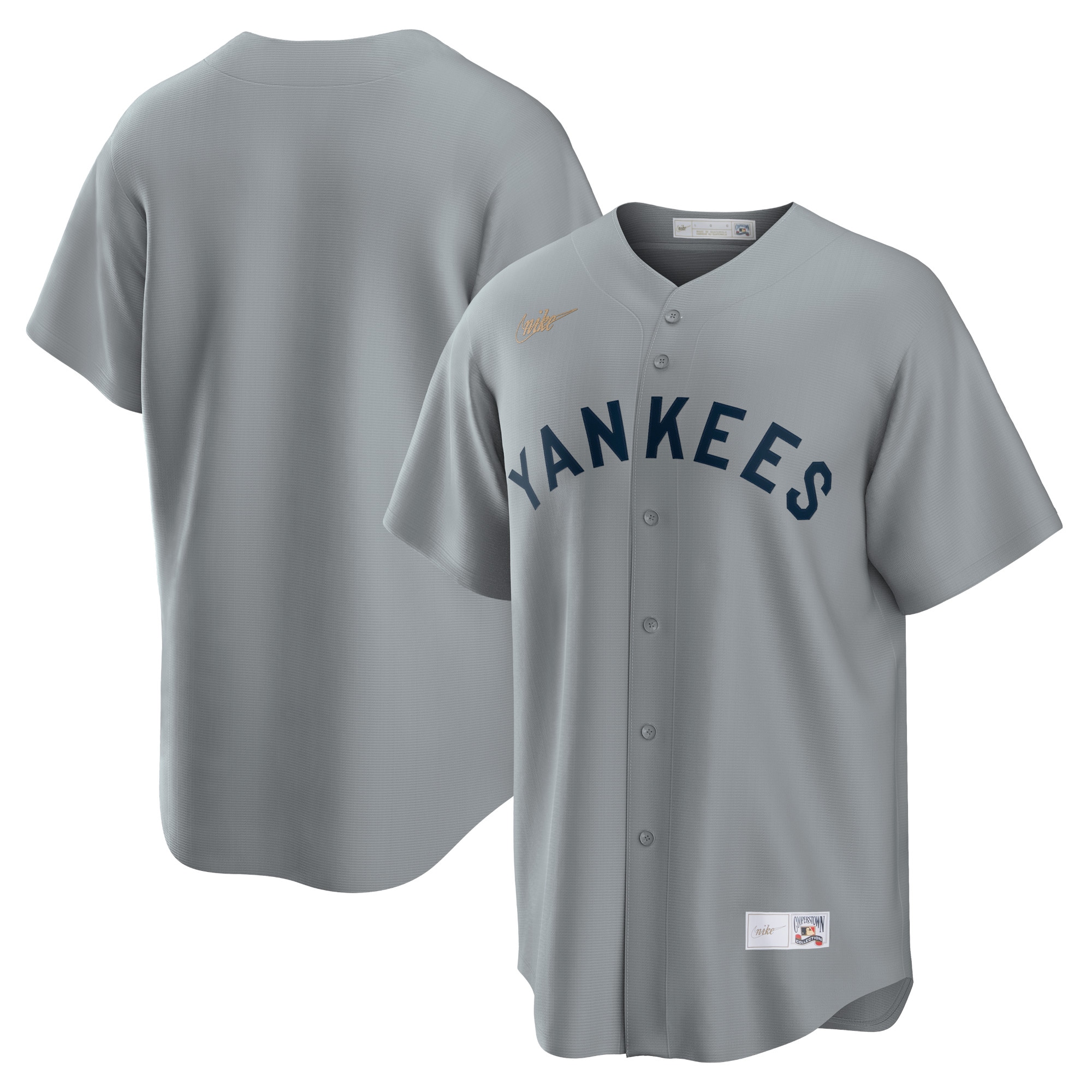 New York Yankees Road Cooperstown Collection Team Baseball Jersey – Gray