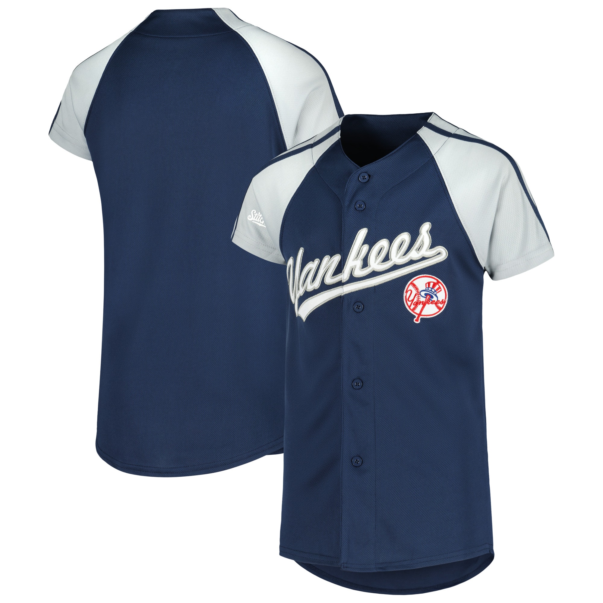 New York Yankees Stitches Youth Team Baseball Jersey - Navy/gray