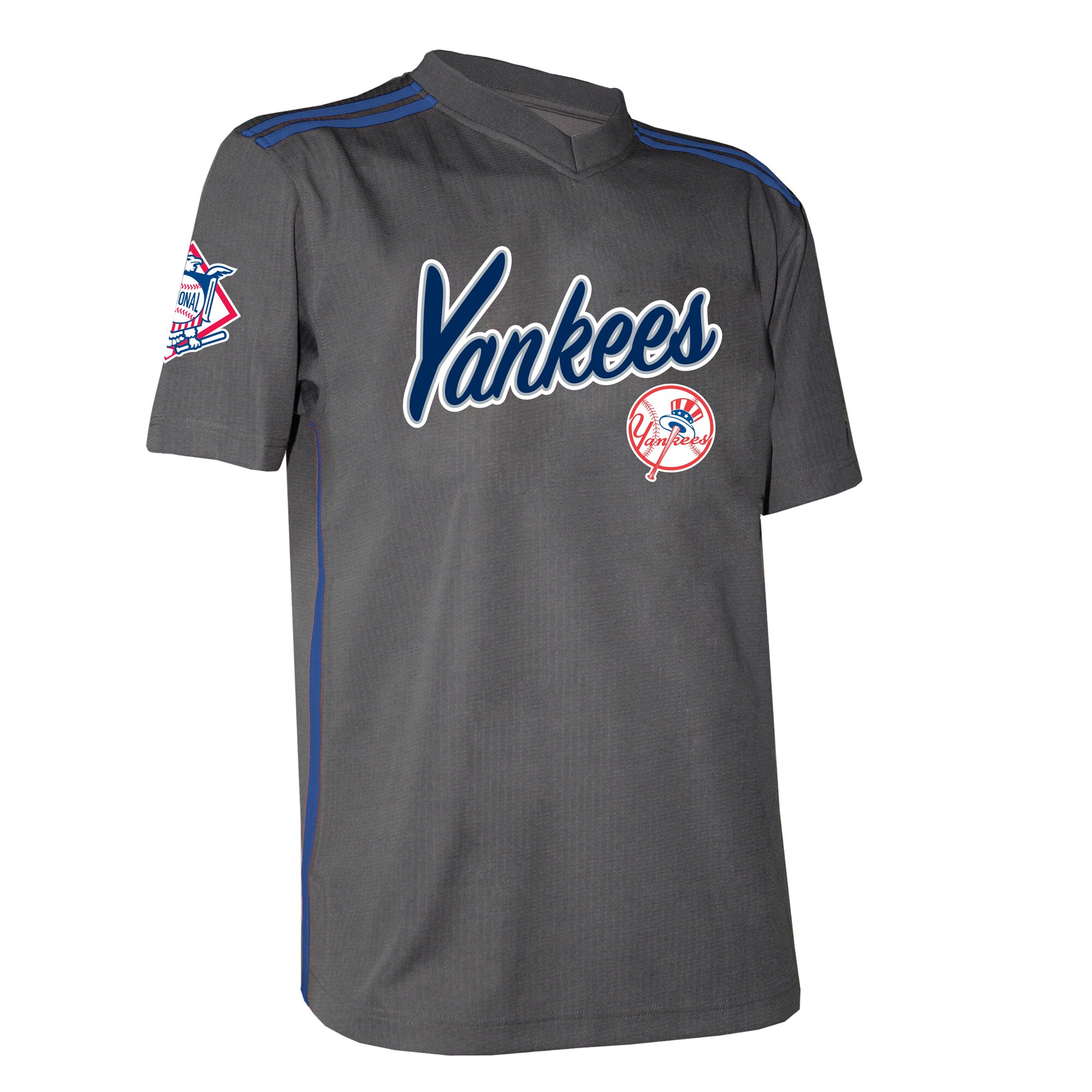 Alternative view of New York Yankees Stitches Youth Team V-neck Baseball Jersey - Charcoal