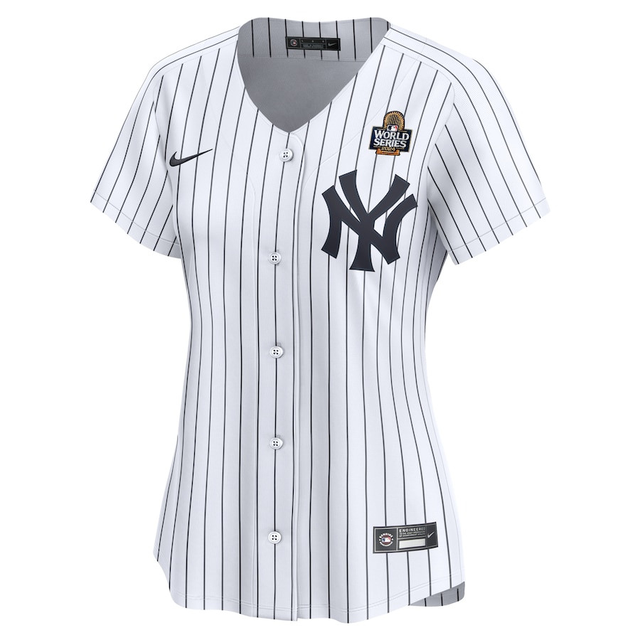 Alternative view of New York Yankees Women's 2024 World Series Home Custom Limited Baseball Jersey - White 