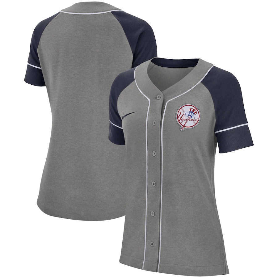 New York Yankees Women's Classic Baseball Jersey - Gray