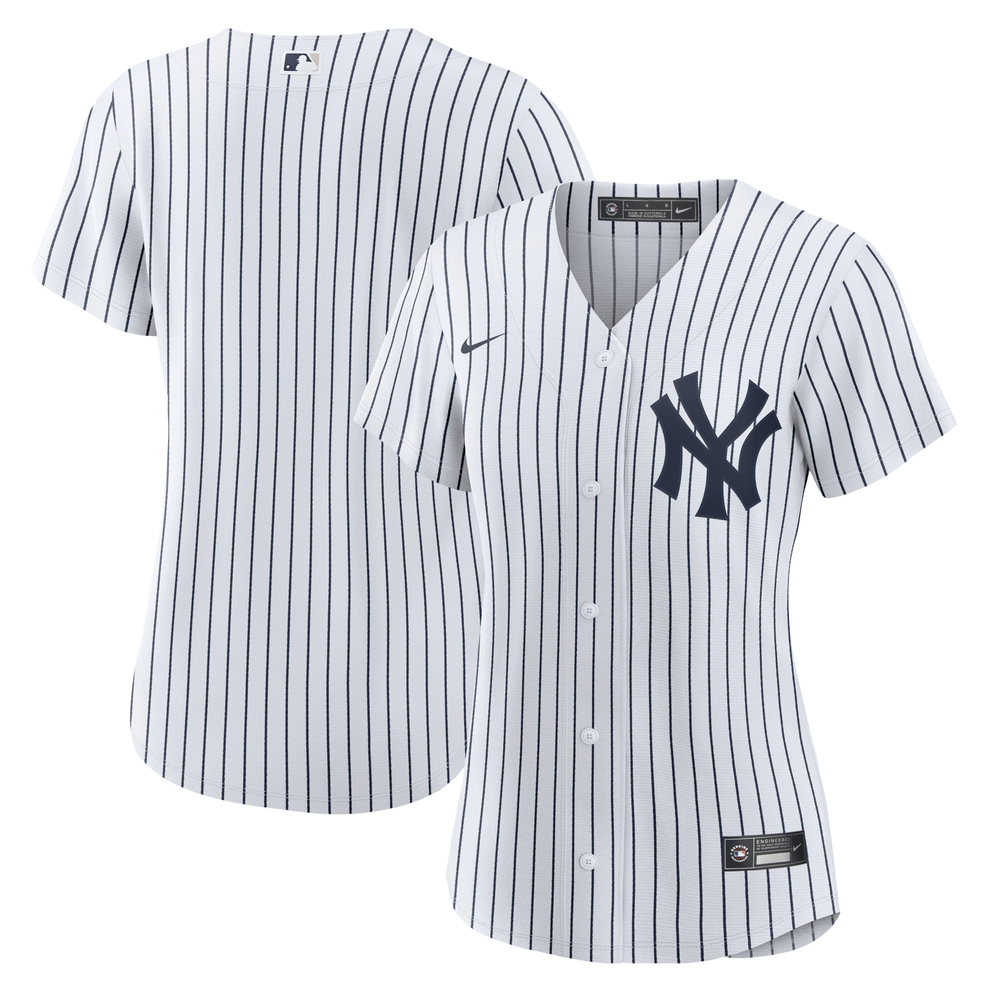 New York Yankees Women's Home Blank Replica Baseball Jersey - White