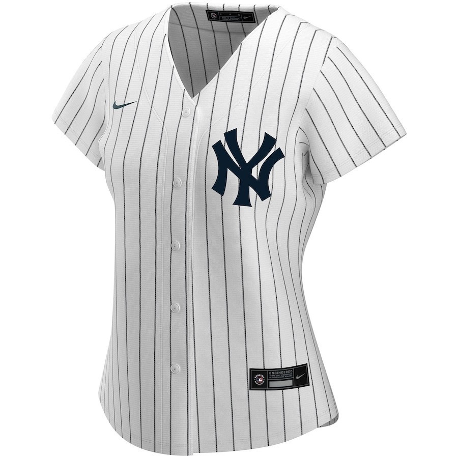 Alternative view of New York Yankees Women's Home Custom Baseball Jersey - White 