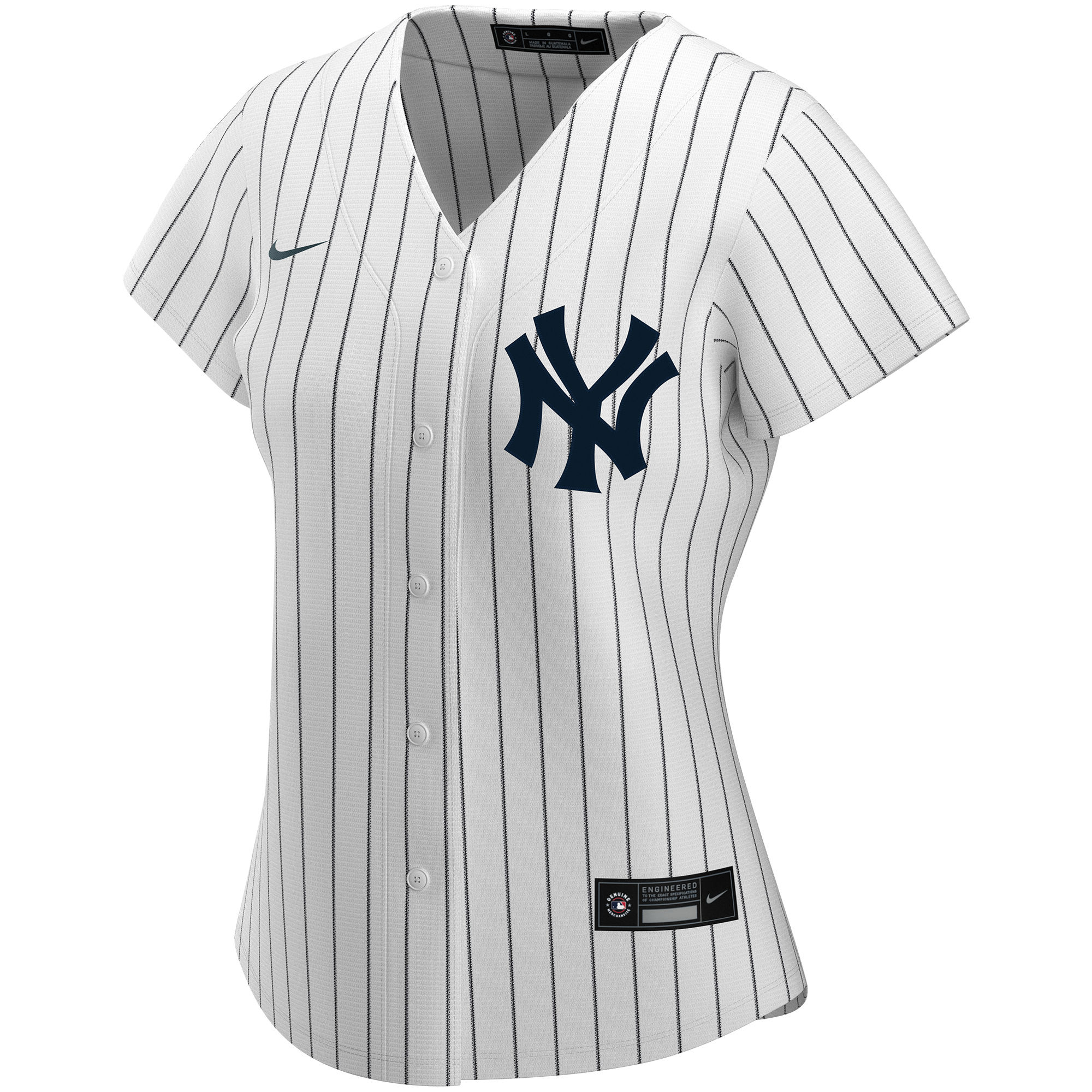 Alternative view of New York Yankees Women's Home Replica Custom Baseball Jersey - White